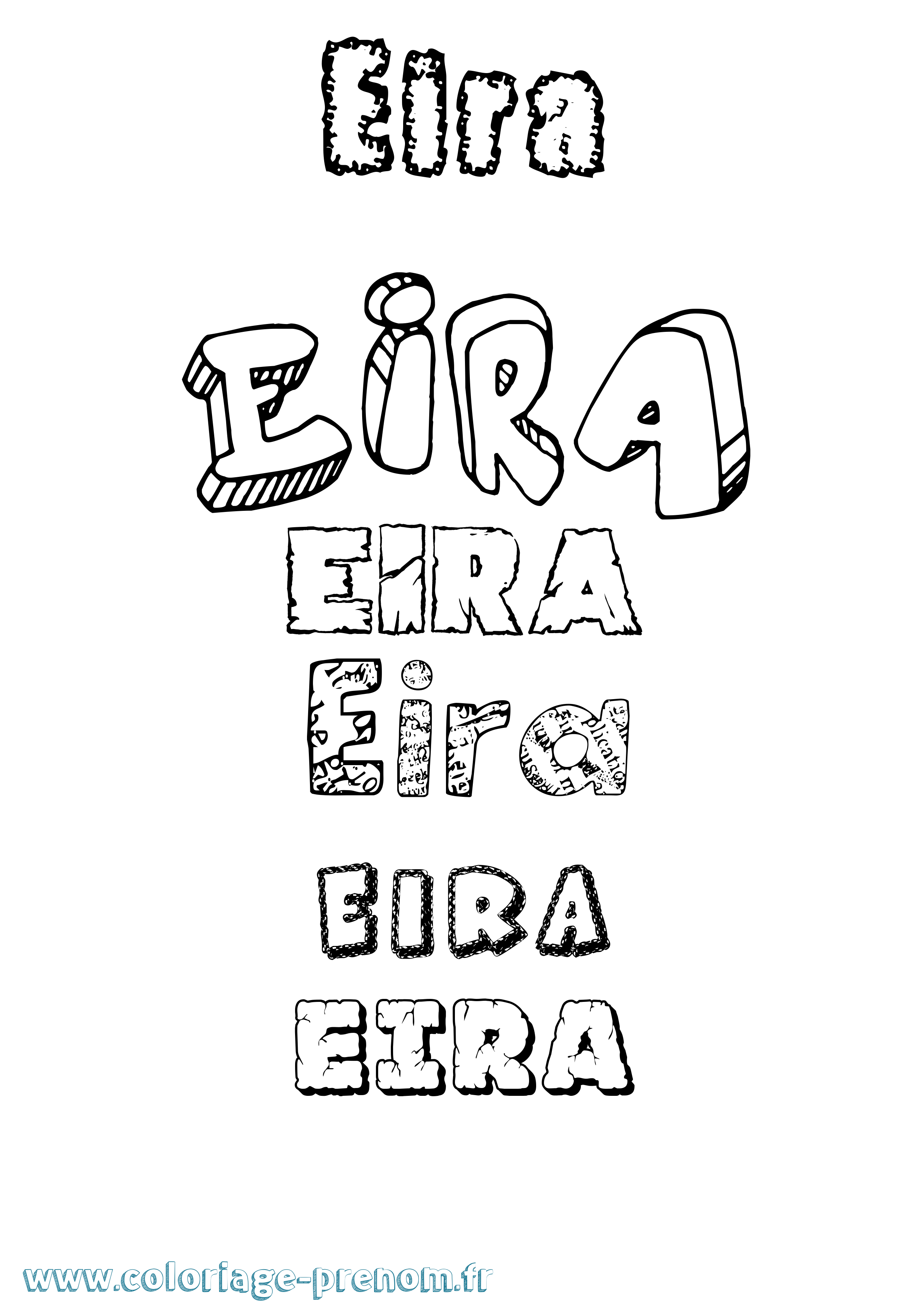 Coloriage prénom Eira Destructuré