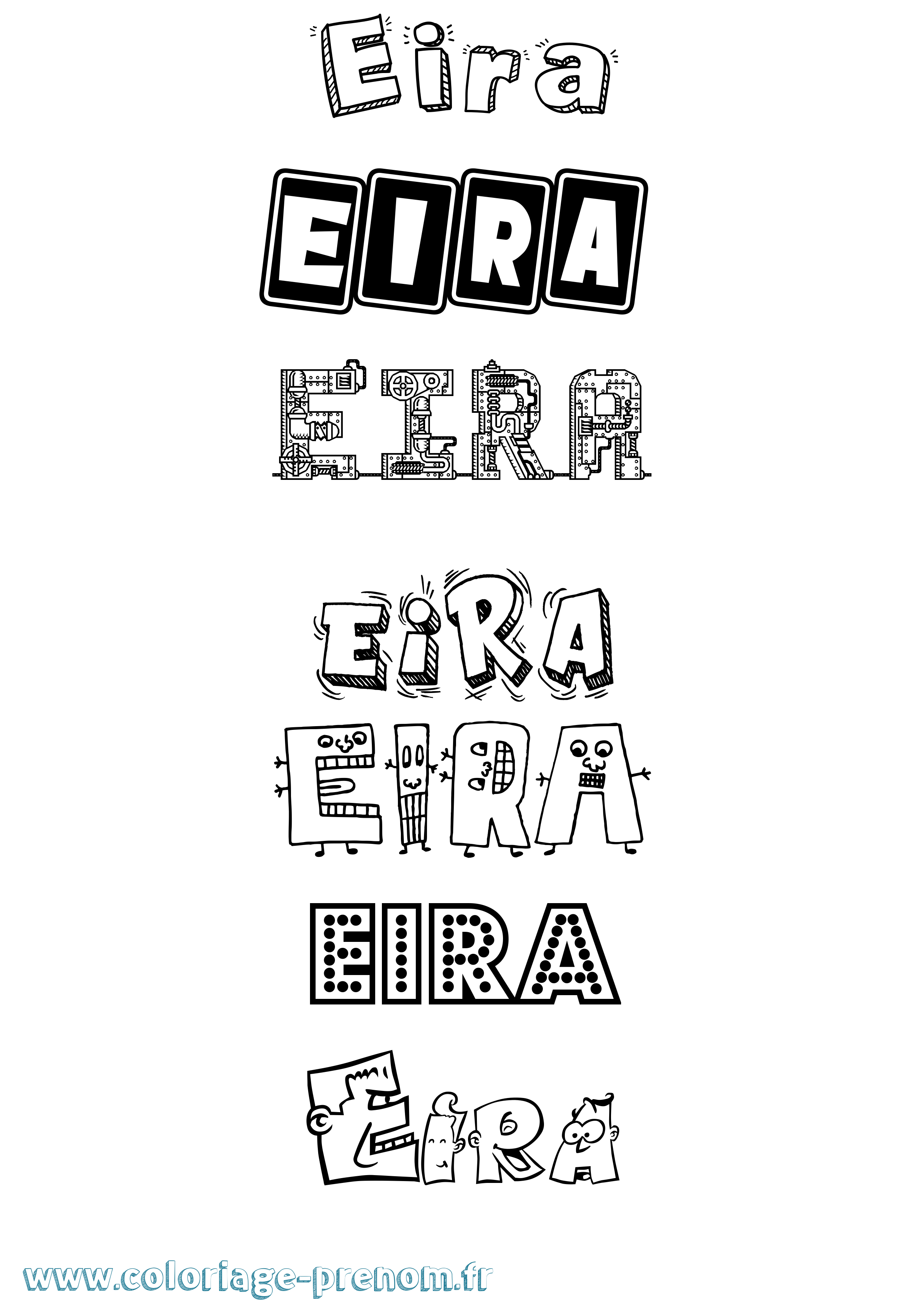 Coloriage prénom Eira Fun