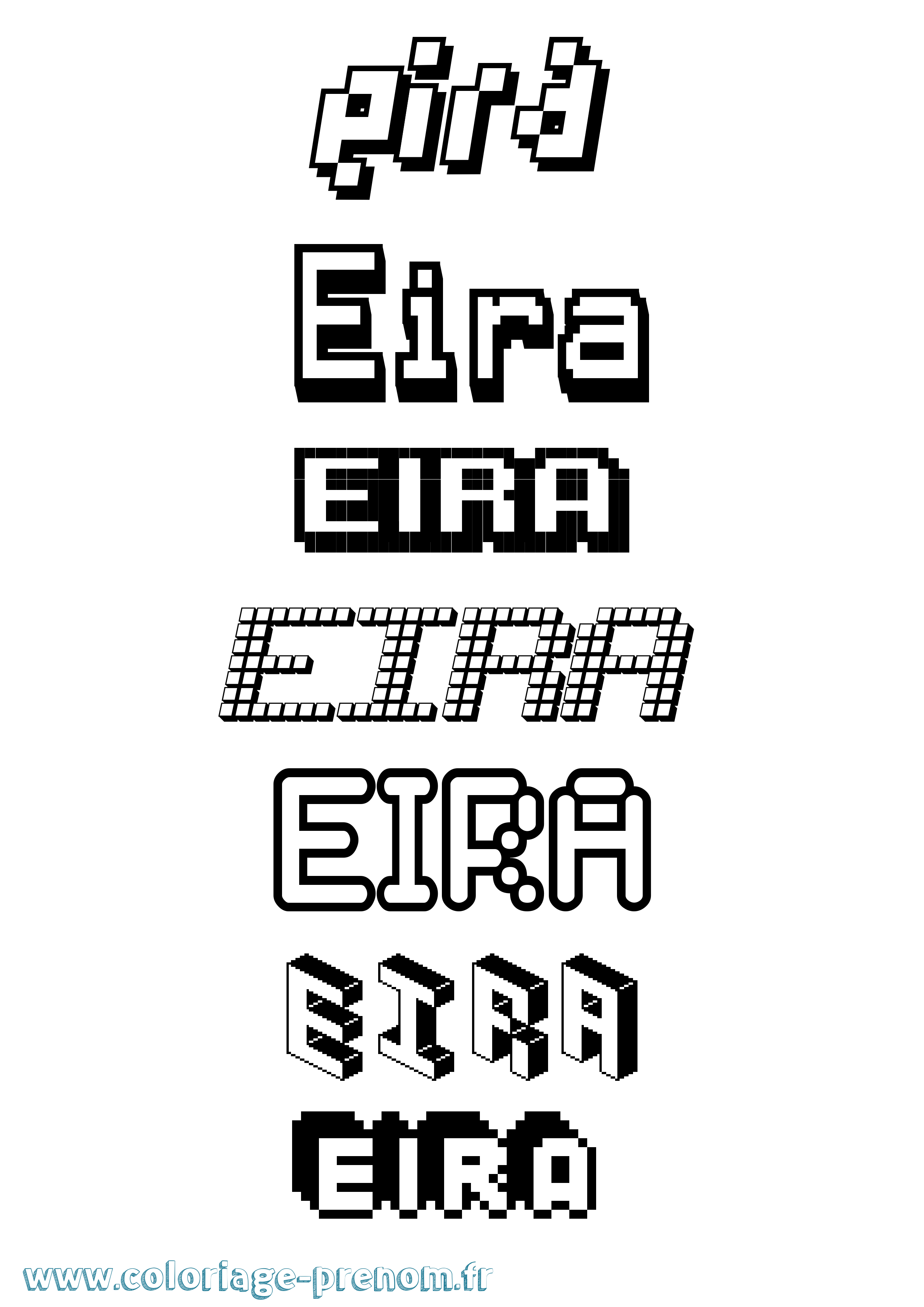 Coloriage prénom Eira Pixel