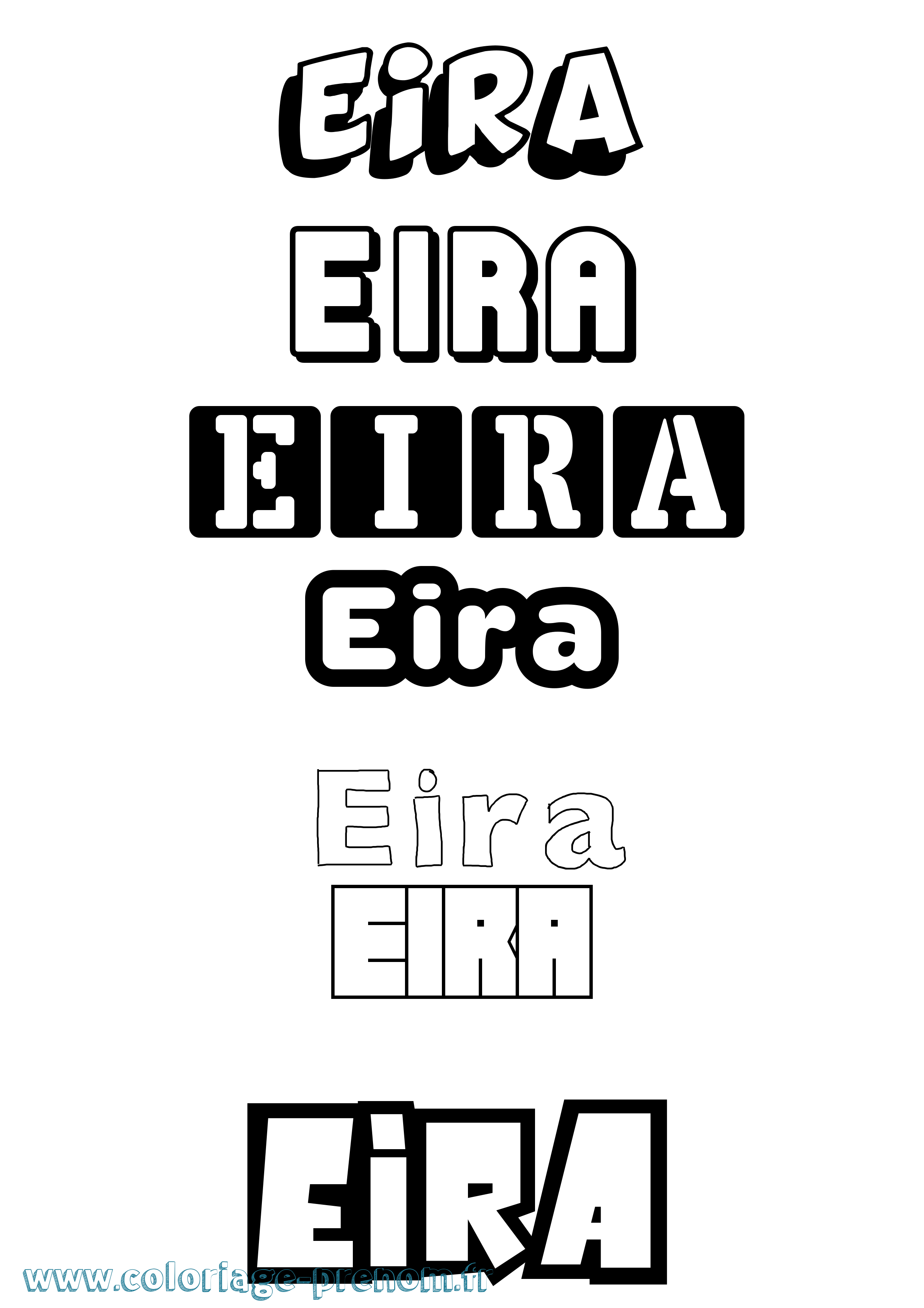 Coloriage prénom Eira Simple
