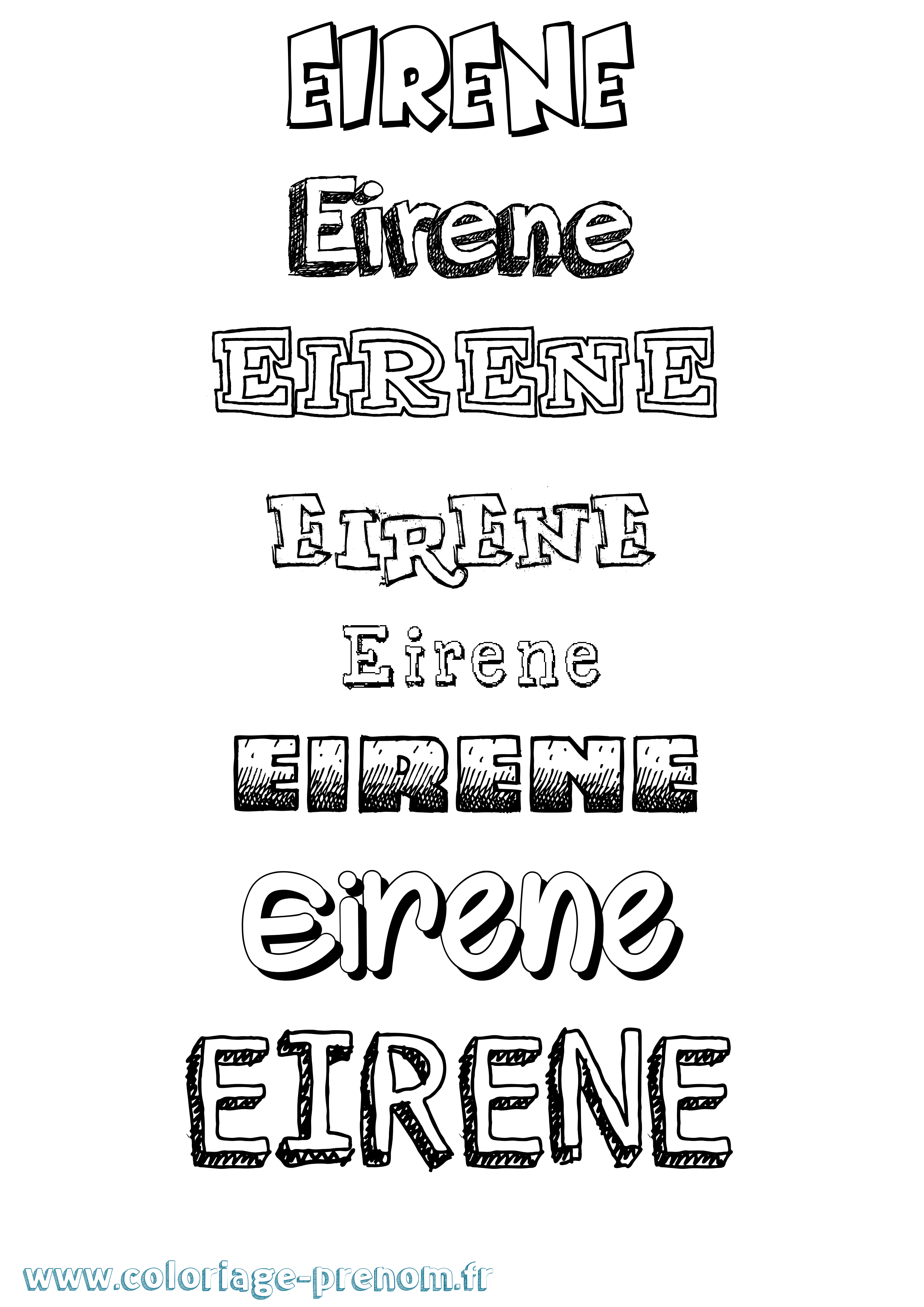 Coloriage prénom Eirene Dessiné