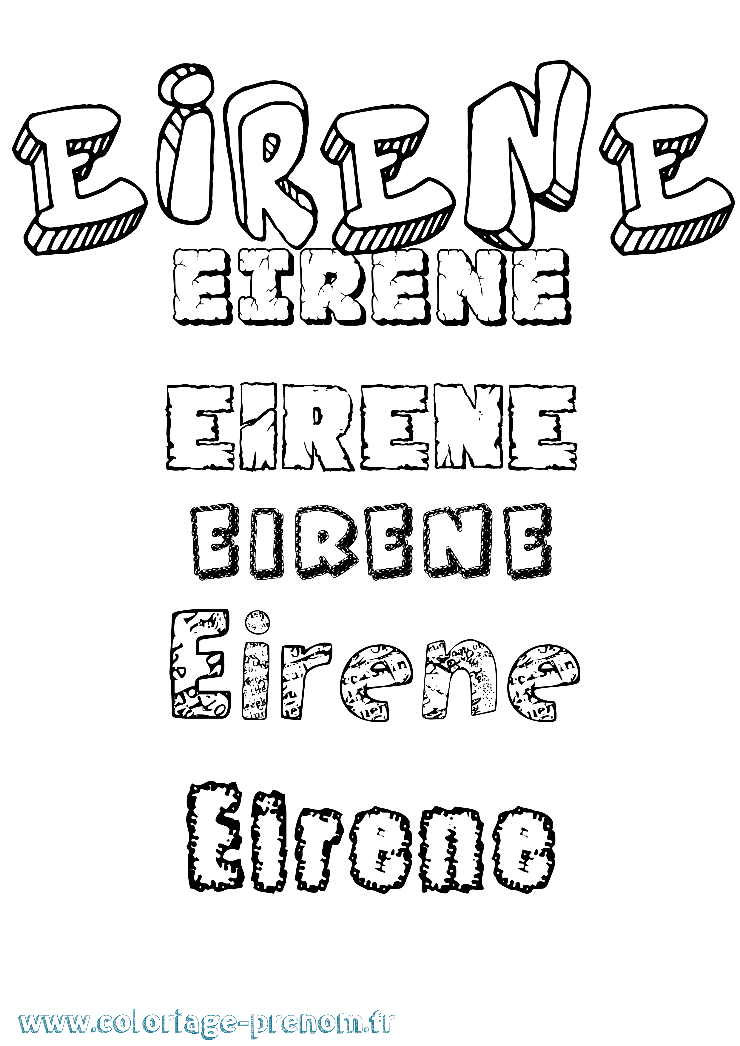 Coloriage prénom Eirene Destructuré