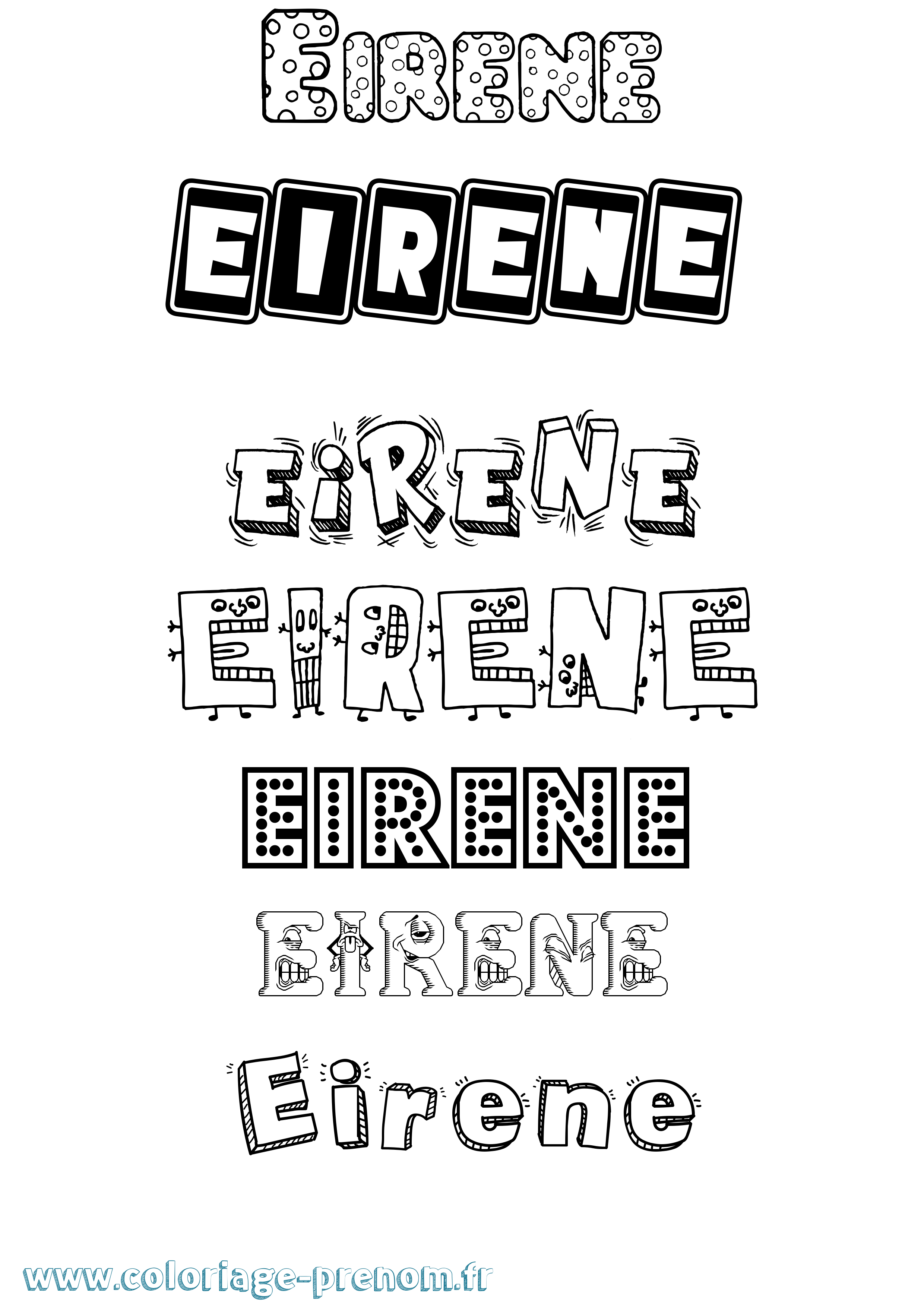 Coloriage prénom Eirene Fun
