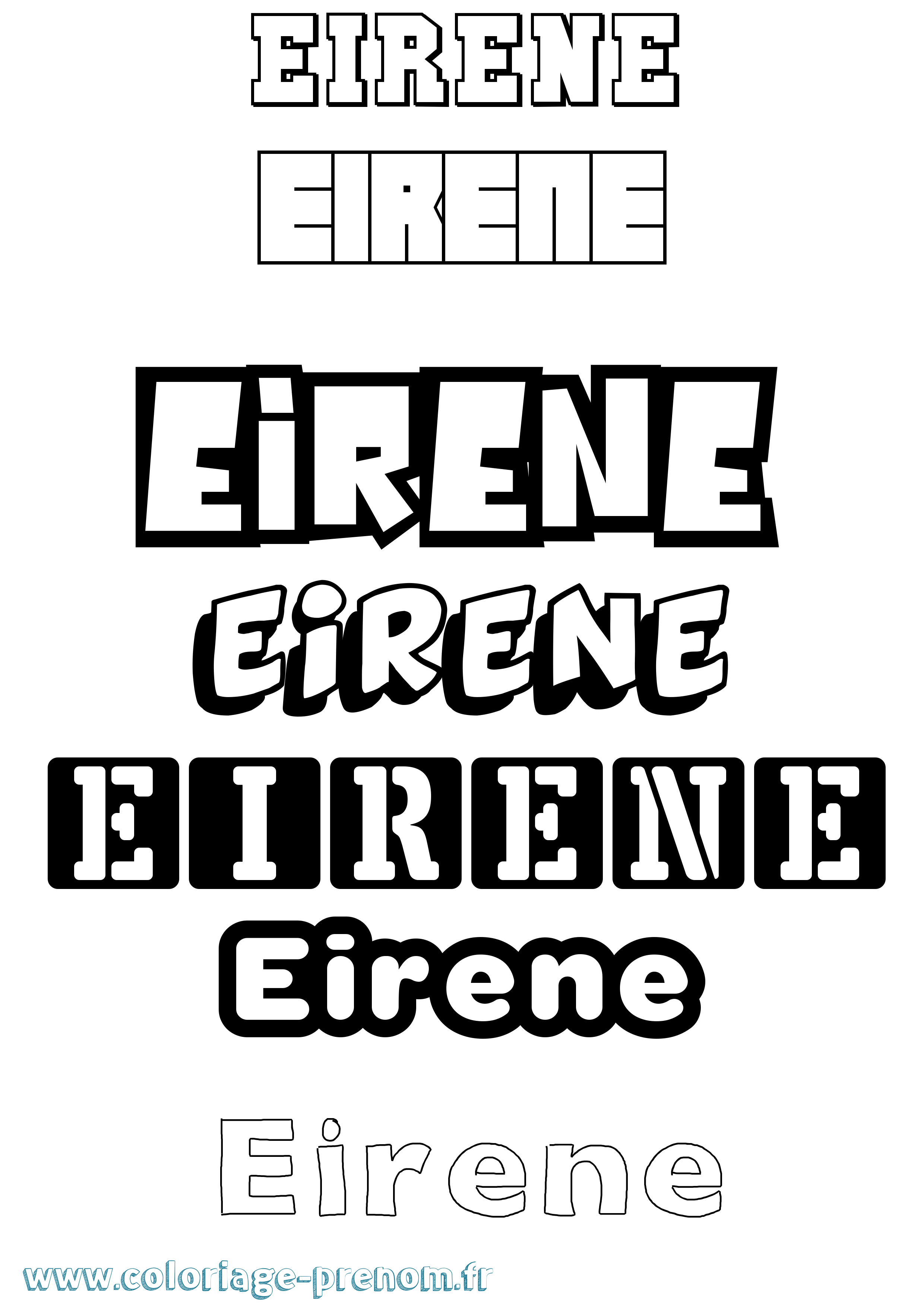Coloriage prénom Eirene Simple