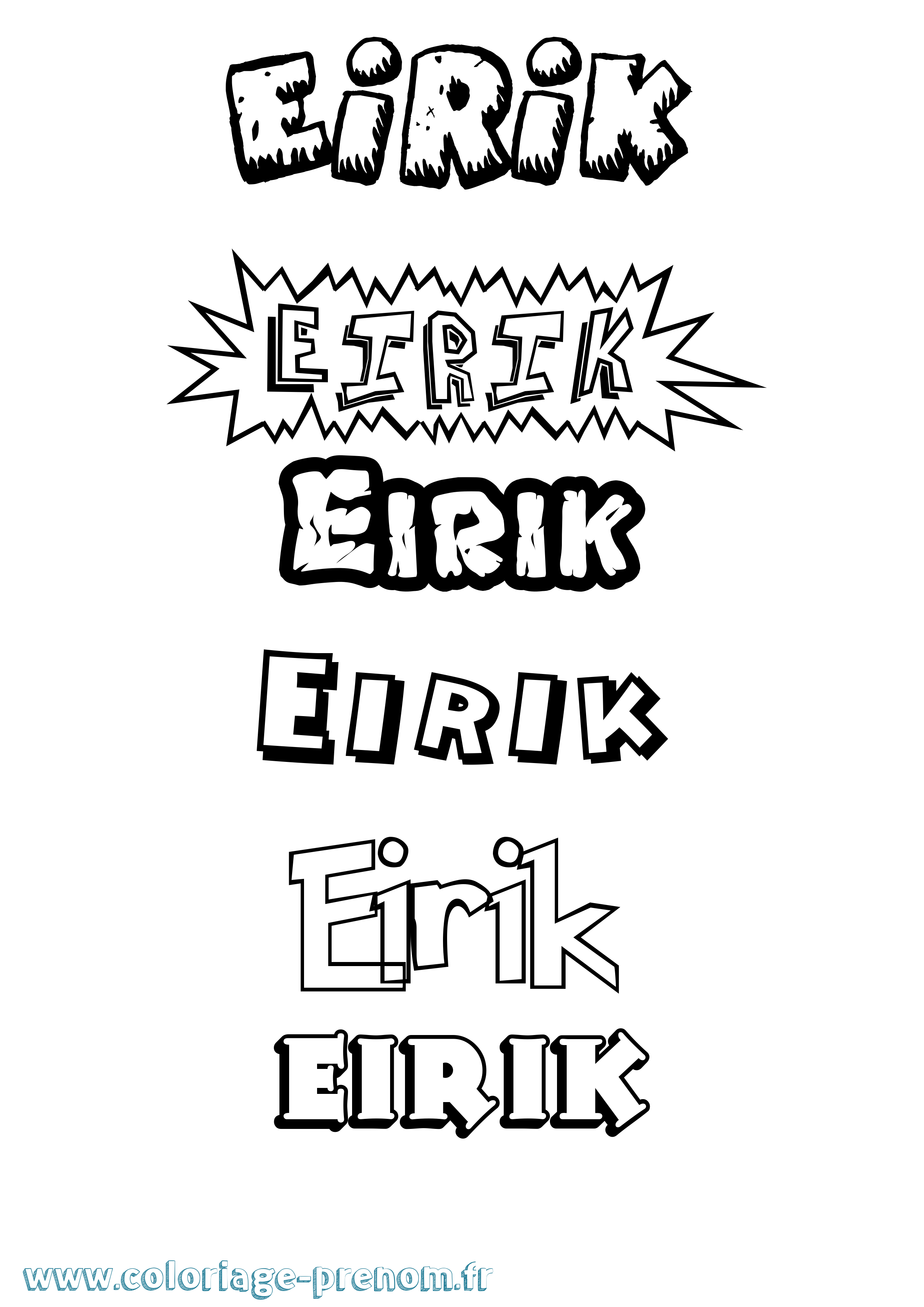 Coloriage Eirik Dessin Animé Coloriage prénom Eirik Dessin Animé
