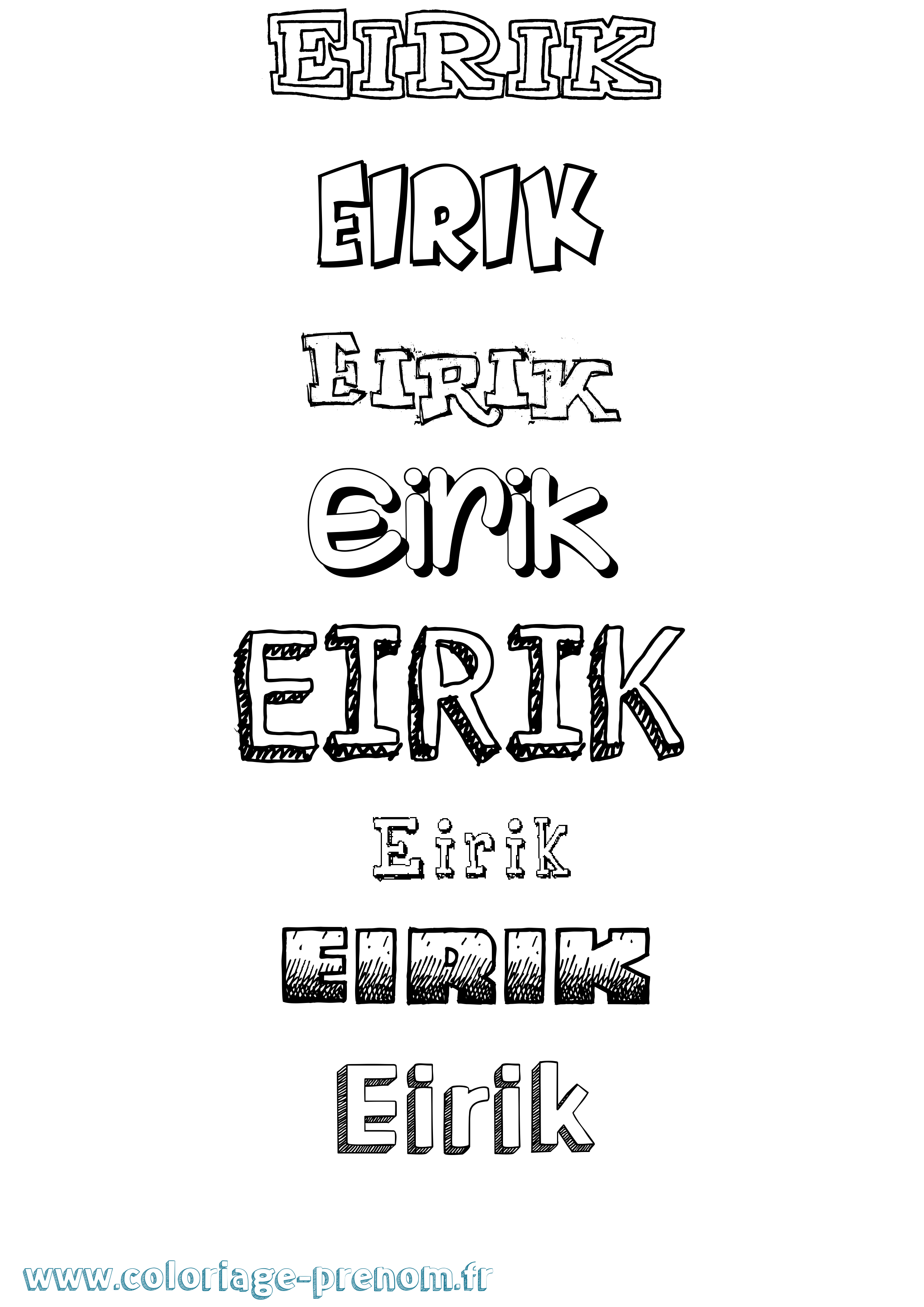 Coloriage Eirik Dessiné Coloriage prénom Eirik Dessiné