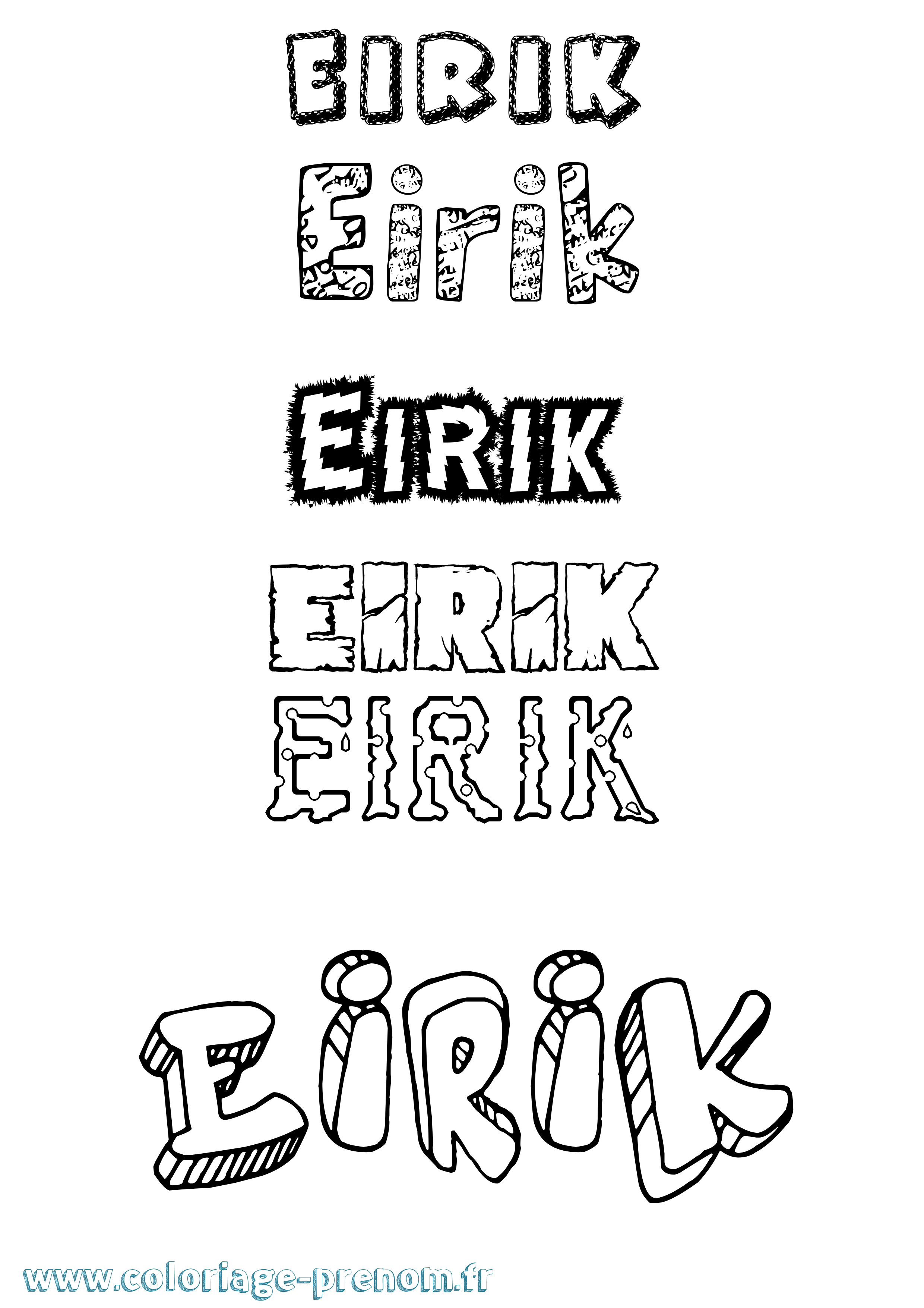 Coloriage prénom Eirik Destructuré