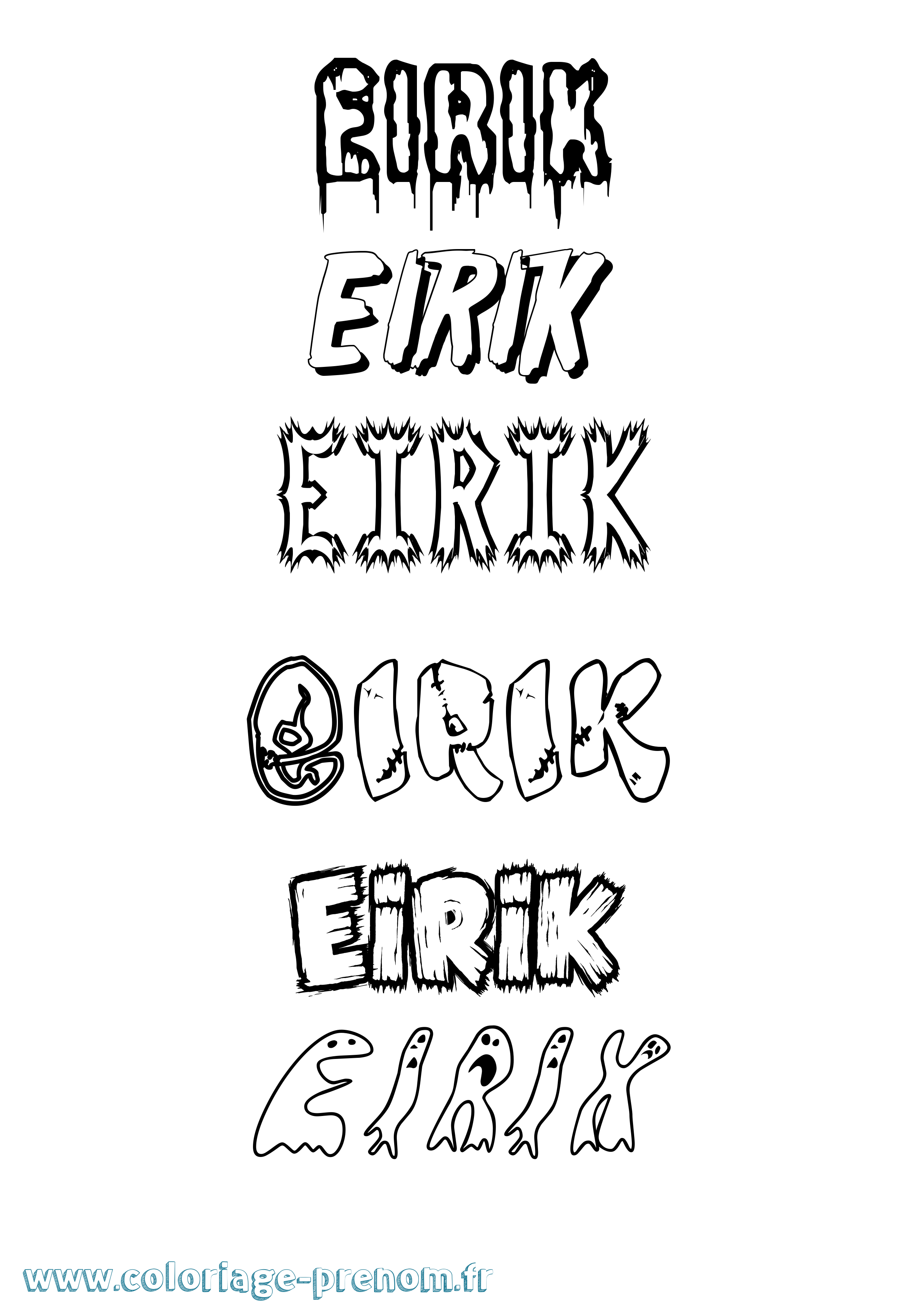 Coloriage Eirik Frisson Coloriage prénom Eirik Frisson