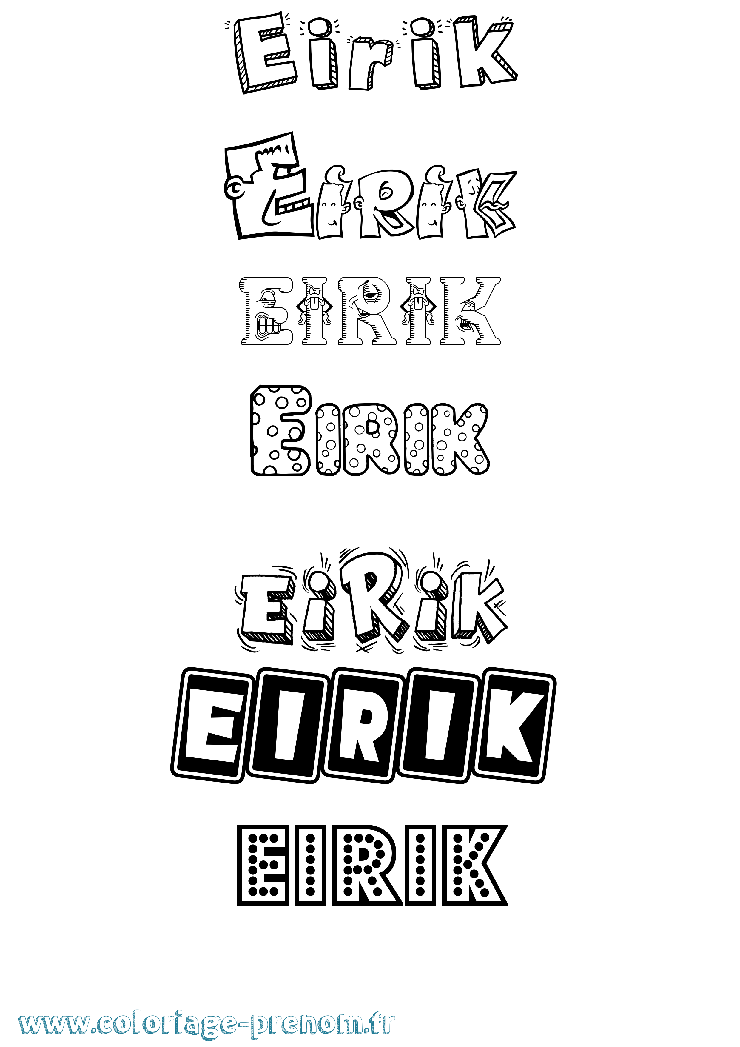 Coloriage Eirik Fun Coloriage prénom Eirik Fun