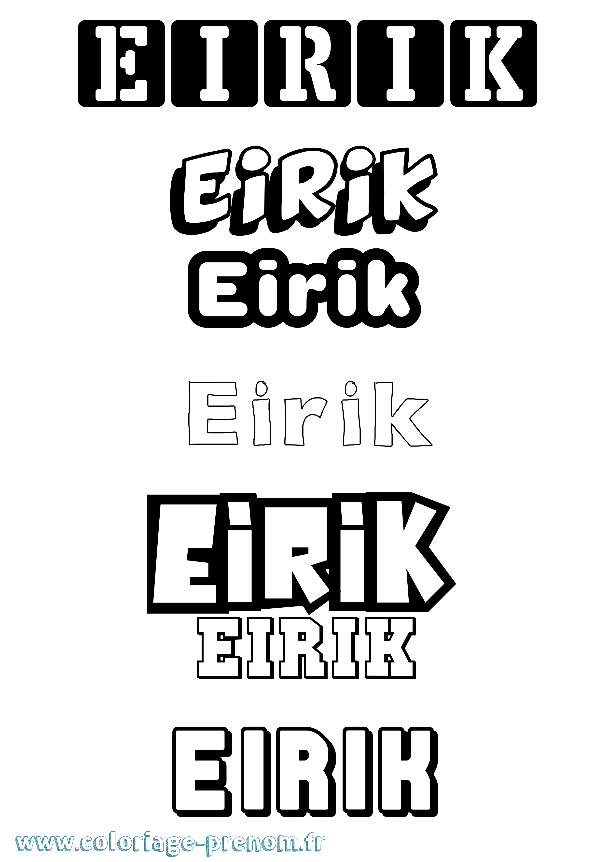 Coloriage prénom Eirik Simple