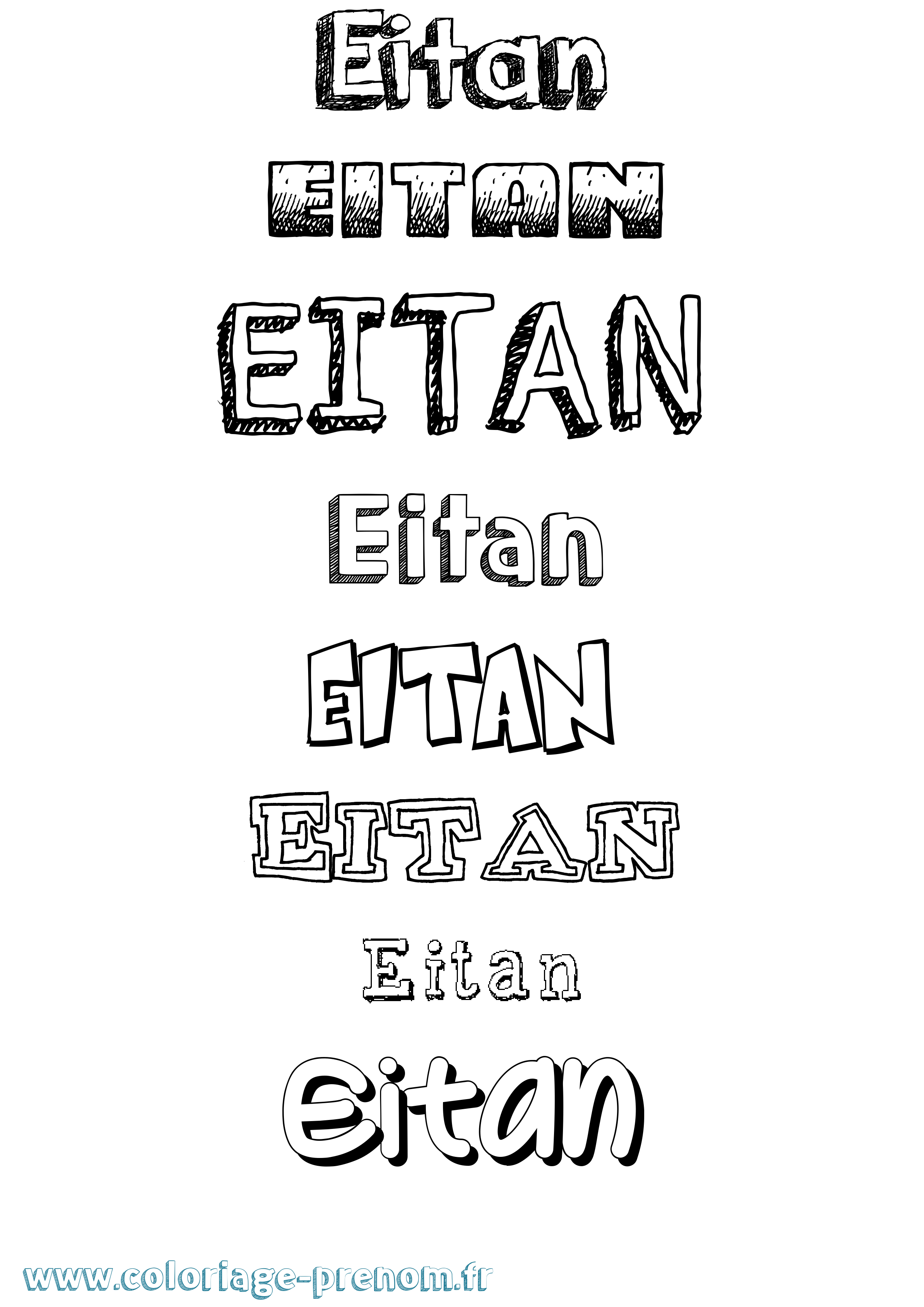 Coloriage prénom Eitan Dessiné