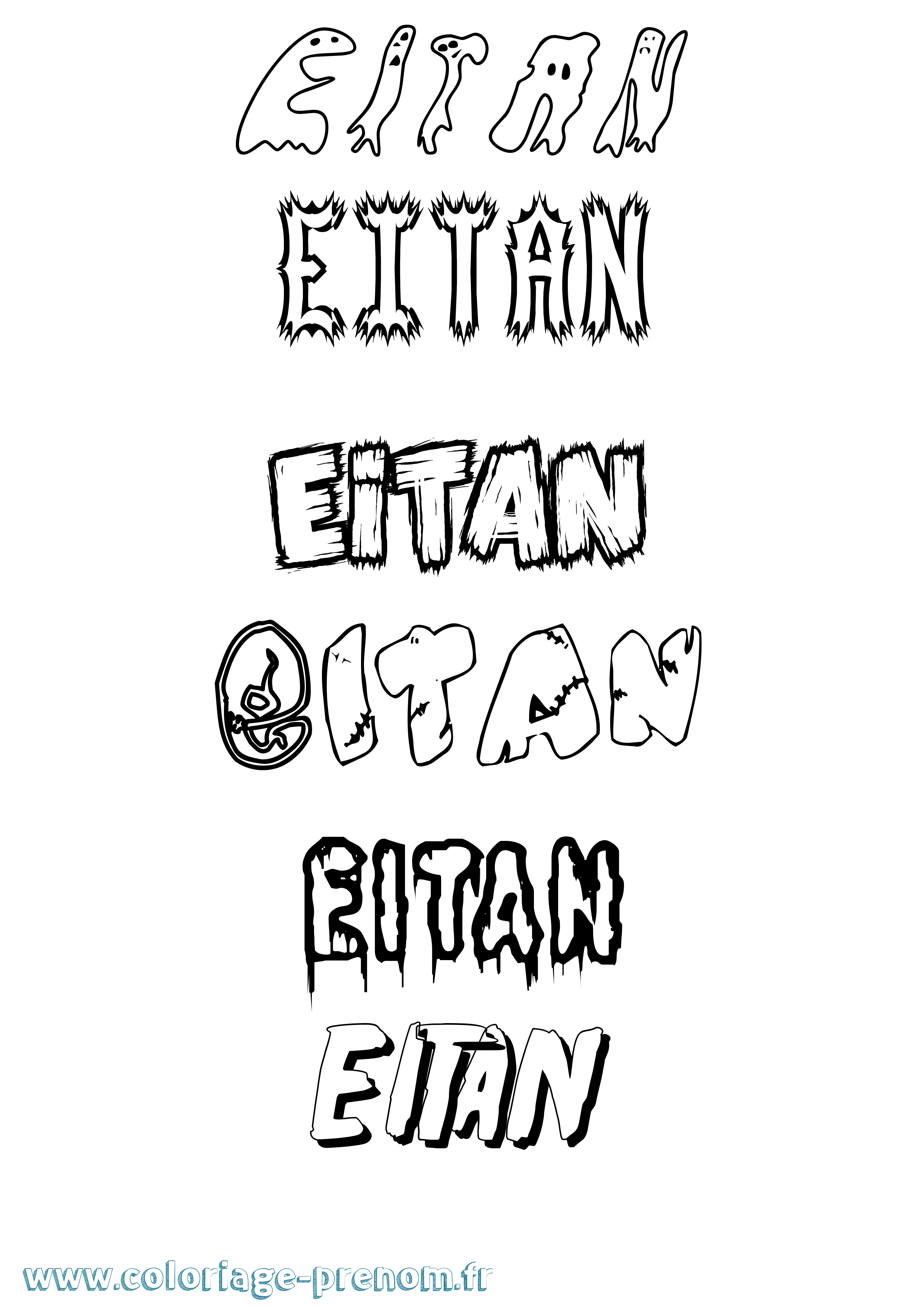 Coloriage prénom Eitan Frisson