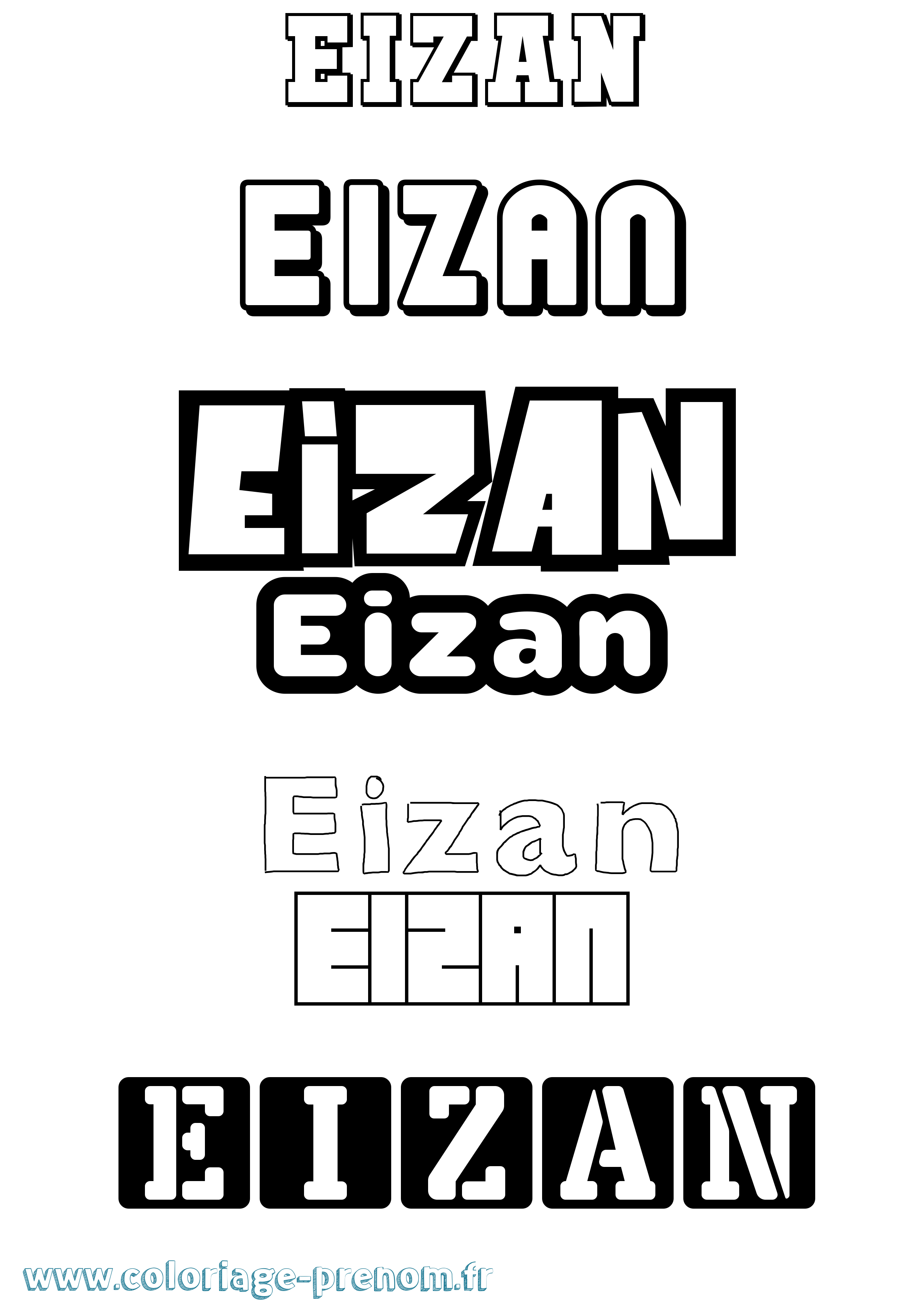 Coloriage prénom Eizan Simple