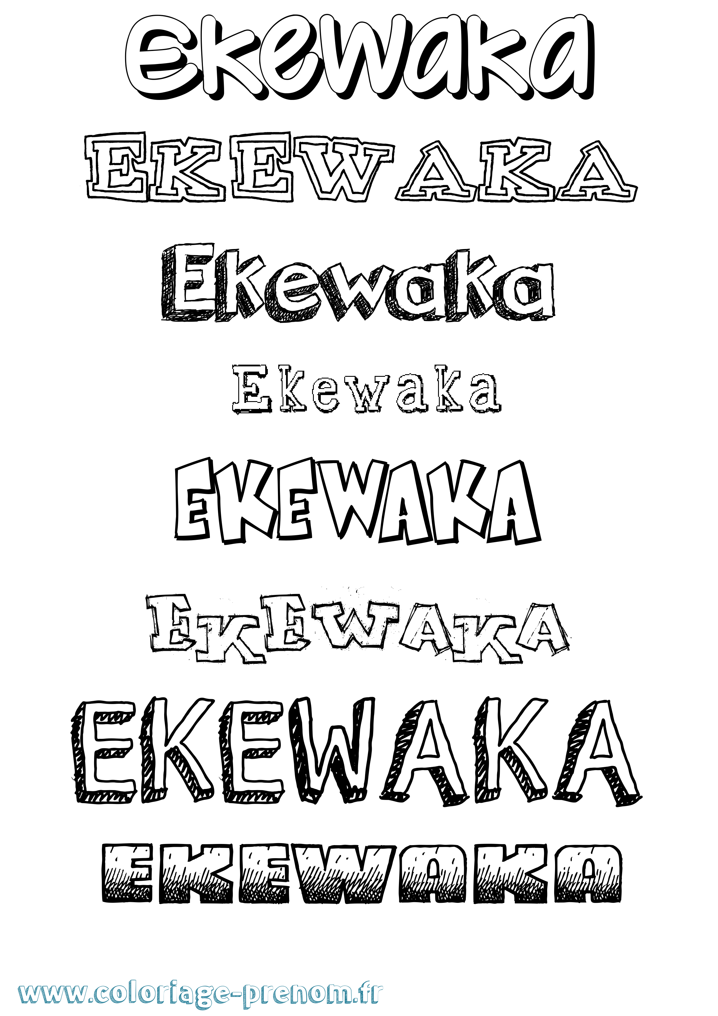 Coloriage prénom Ekewaka Dessiné
