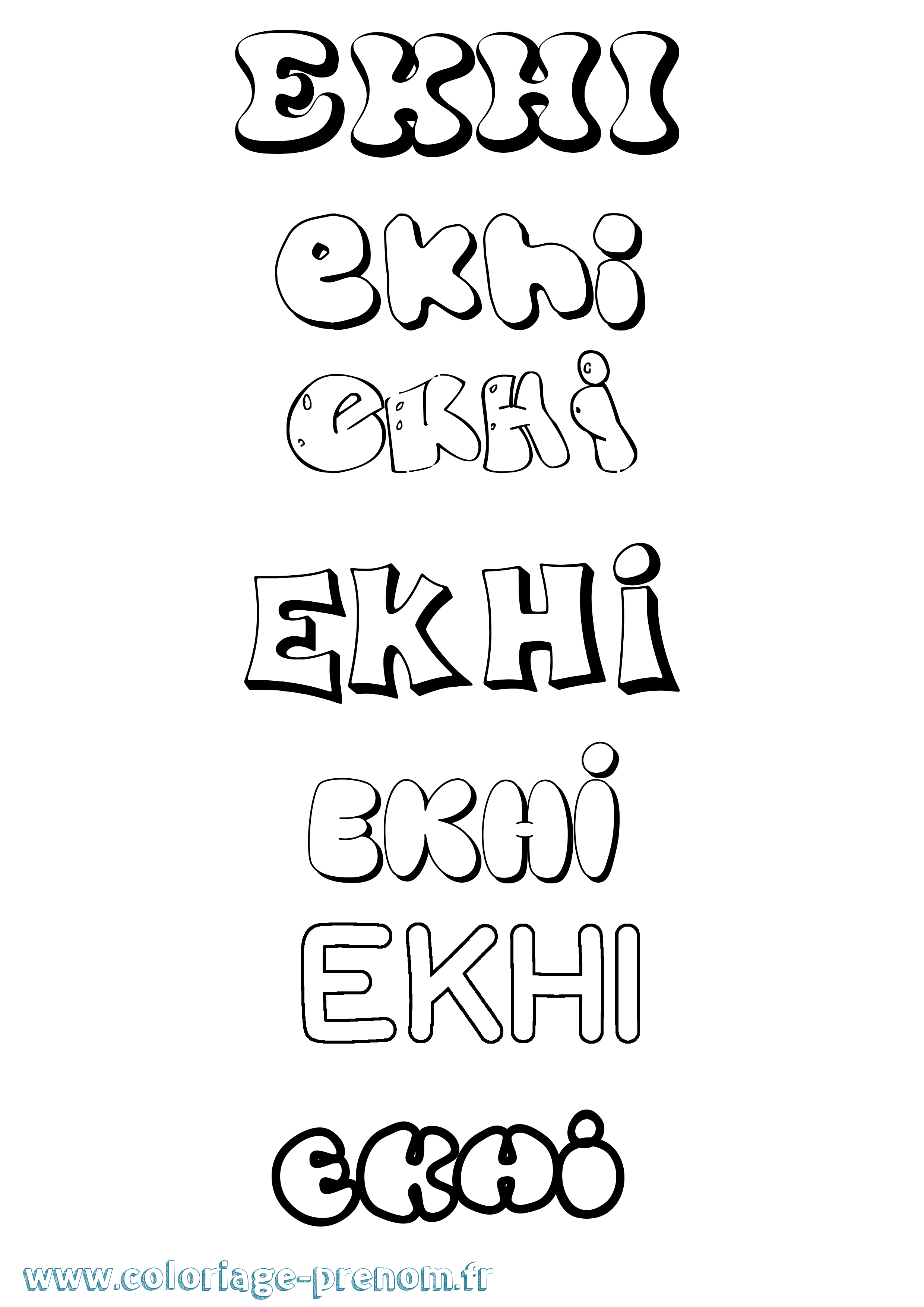 Coloriage Ekhi Bubble Coloriage prénom Ekhi Bubble