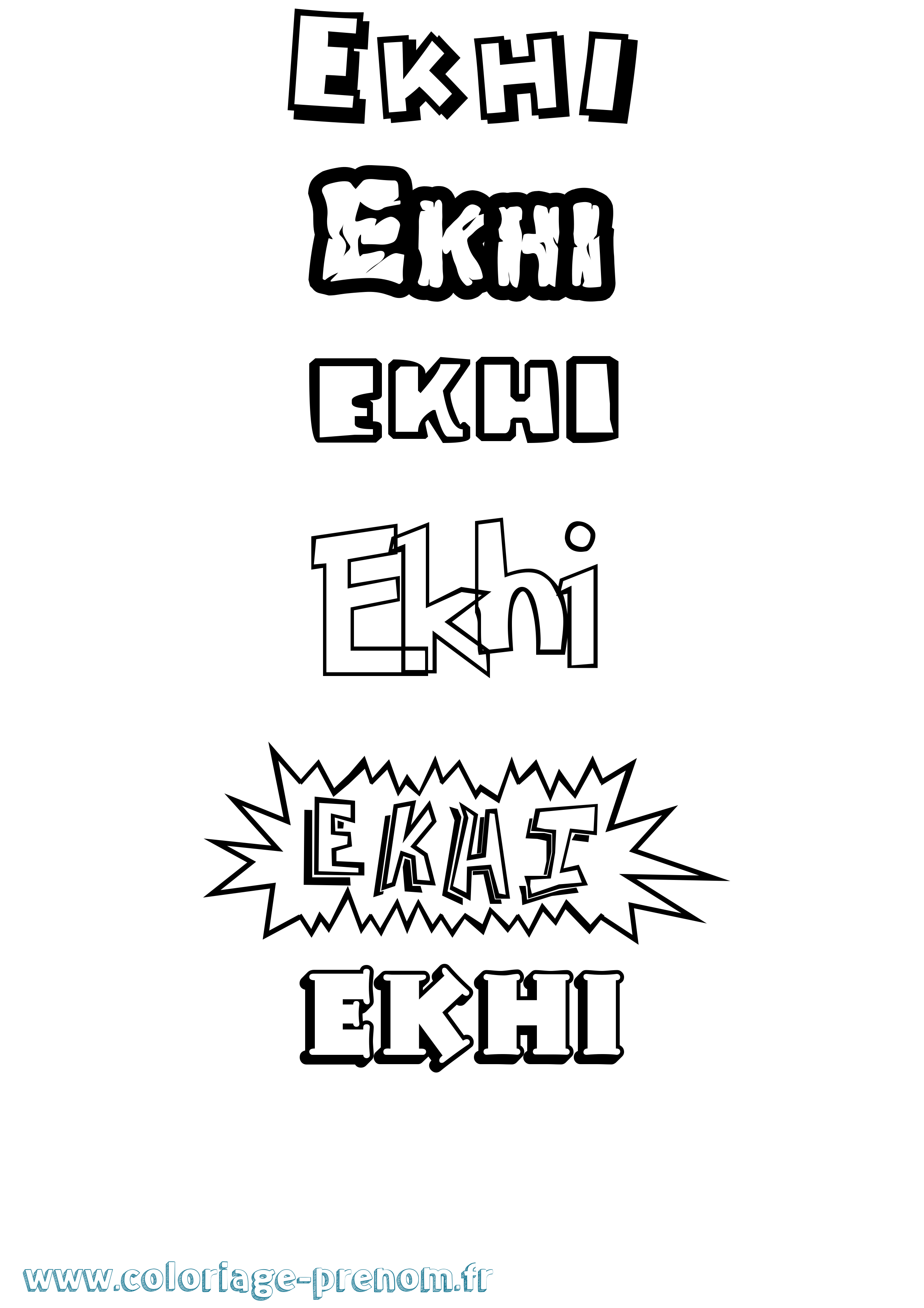 Coloriage Ekhi Dessin Animé Coloriage prénom Ekhi Dessin Animé