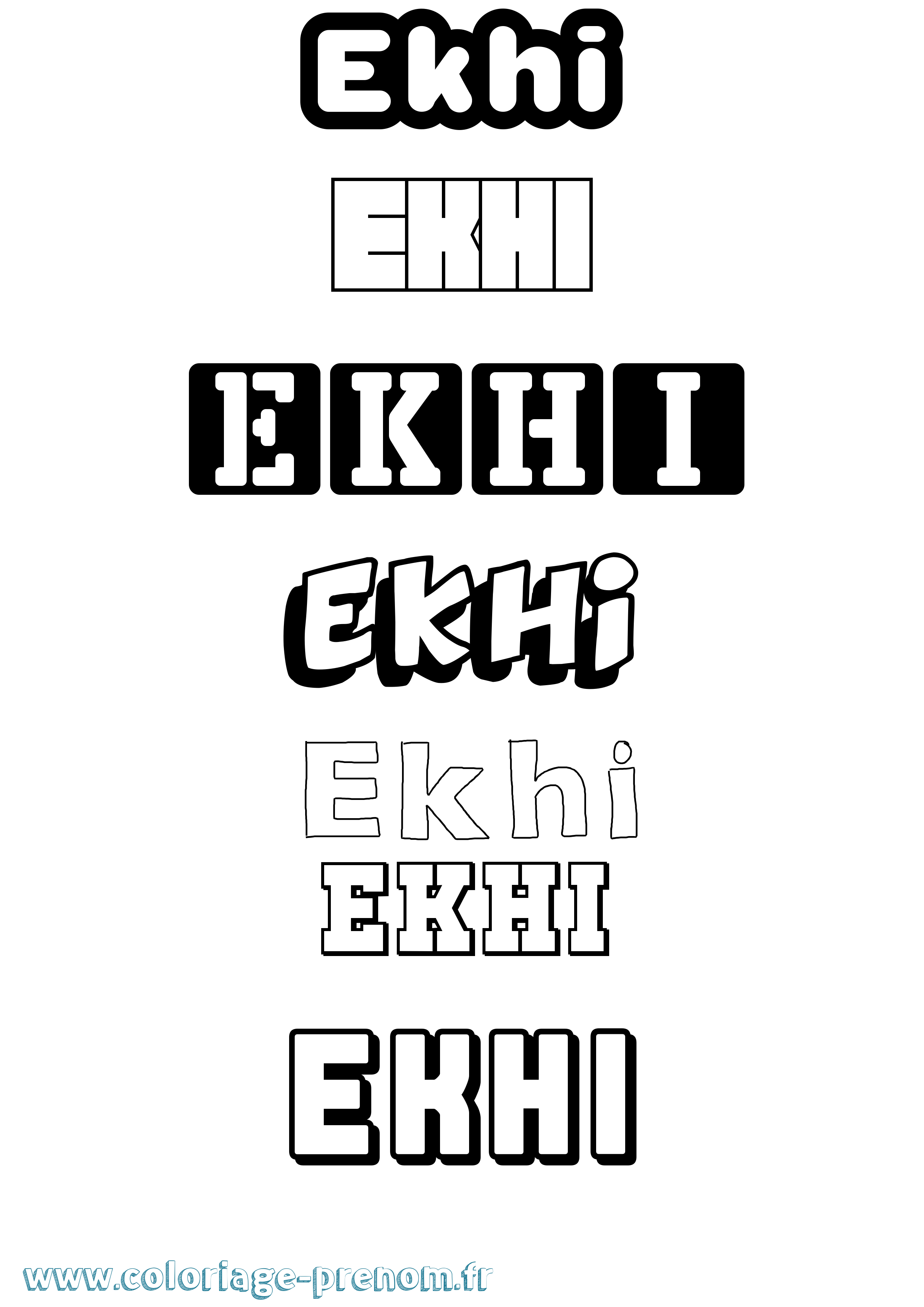 Coloriage Ekhi Simple Coloriage prénom Ekhi Simple