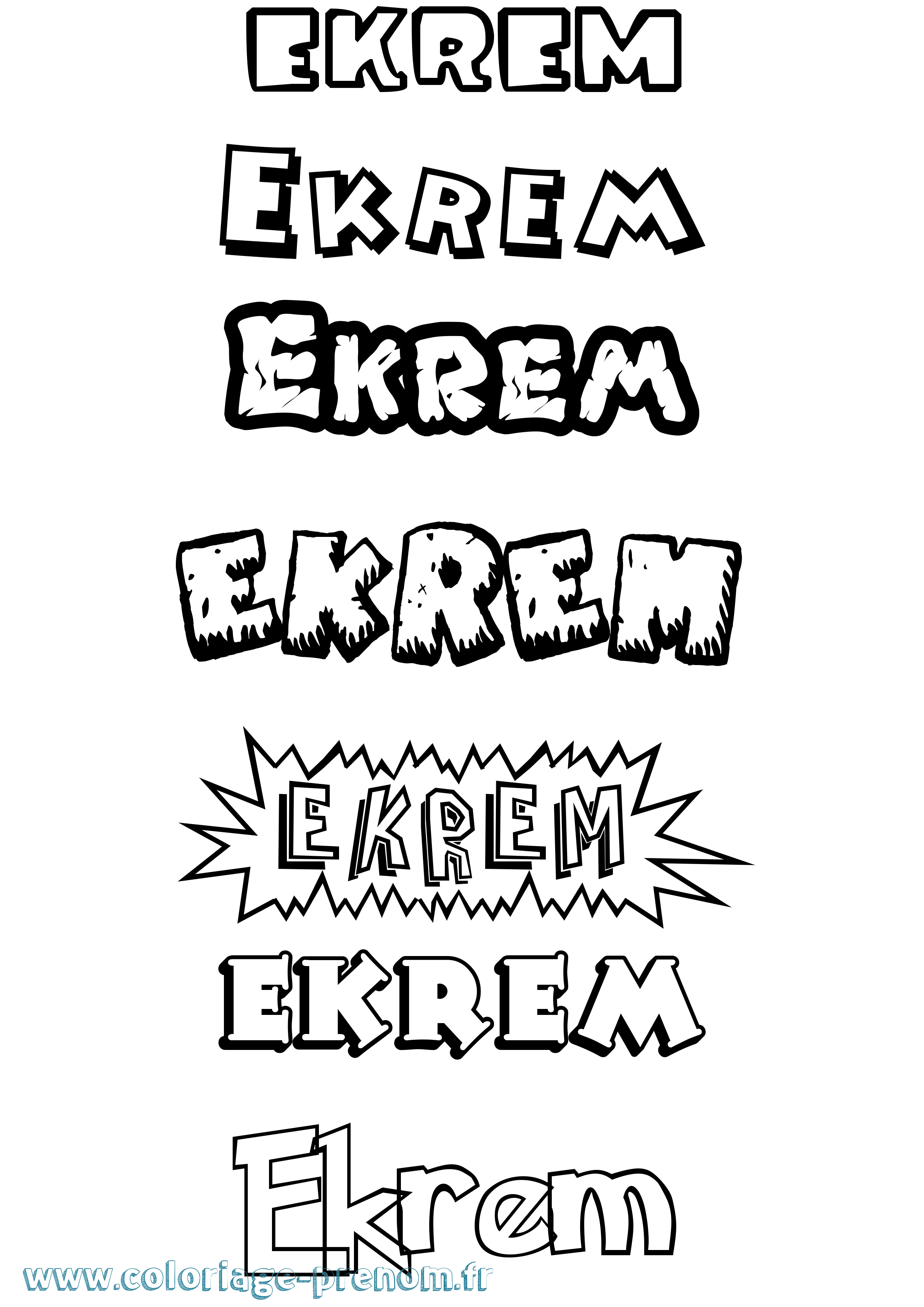 Coloriage Ekrem Dessin Animé Coloriage prénom Ekrem Dessin Animé