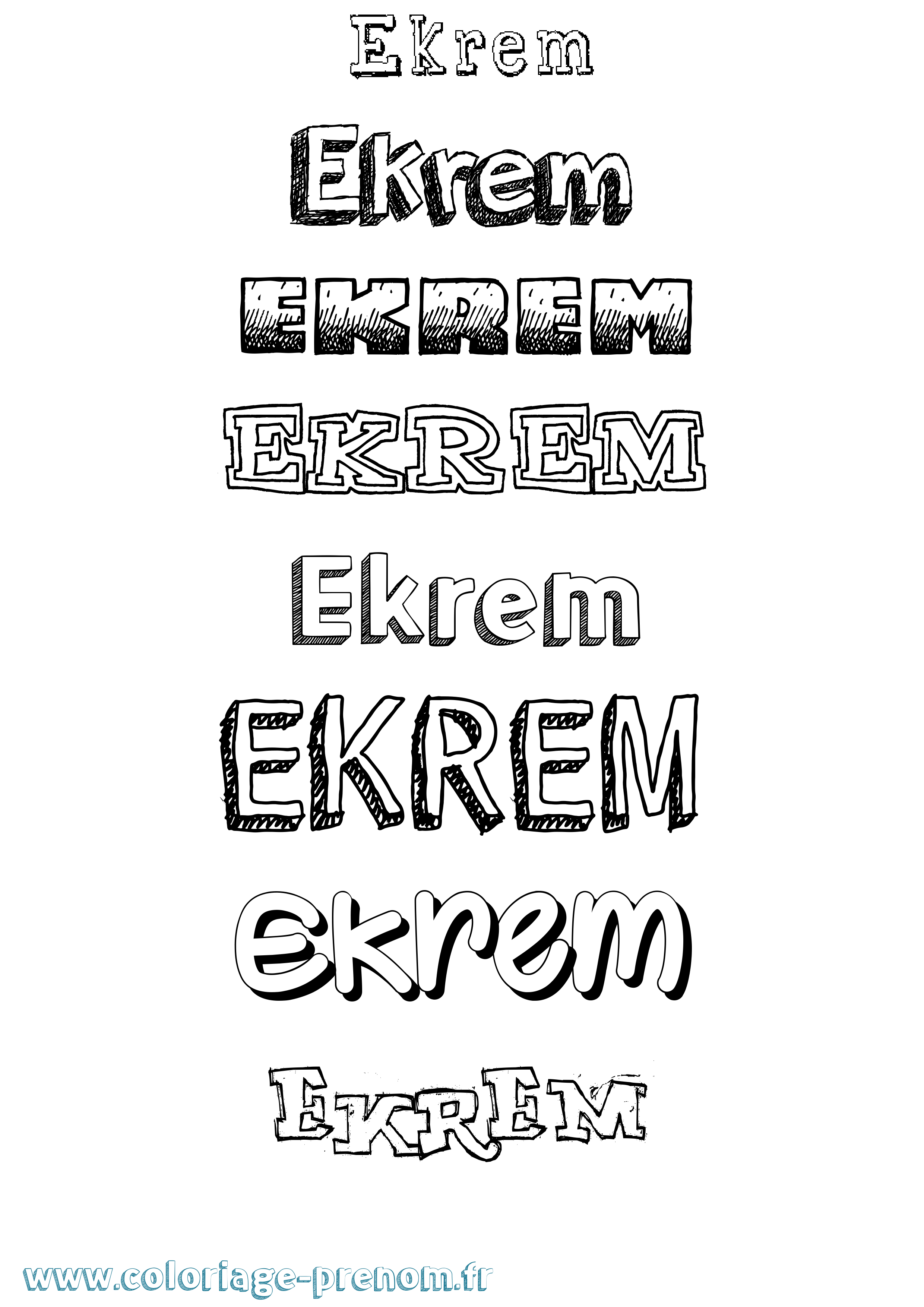 Coloriage Ekrem Dessiné Coloriage prénom Ekrem Dessiné