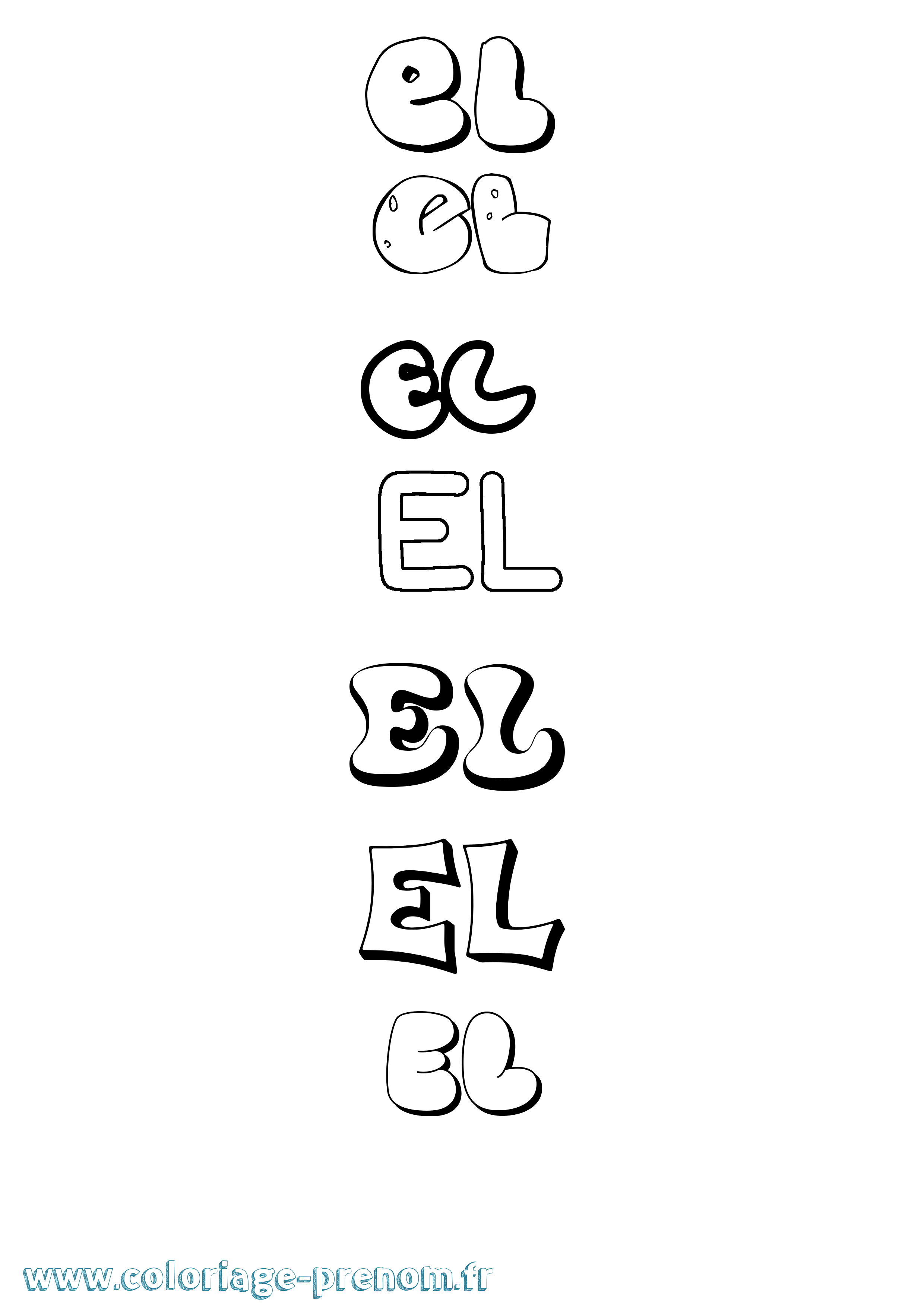 Coloriage El Coloriage prénom El