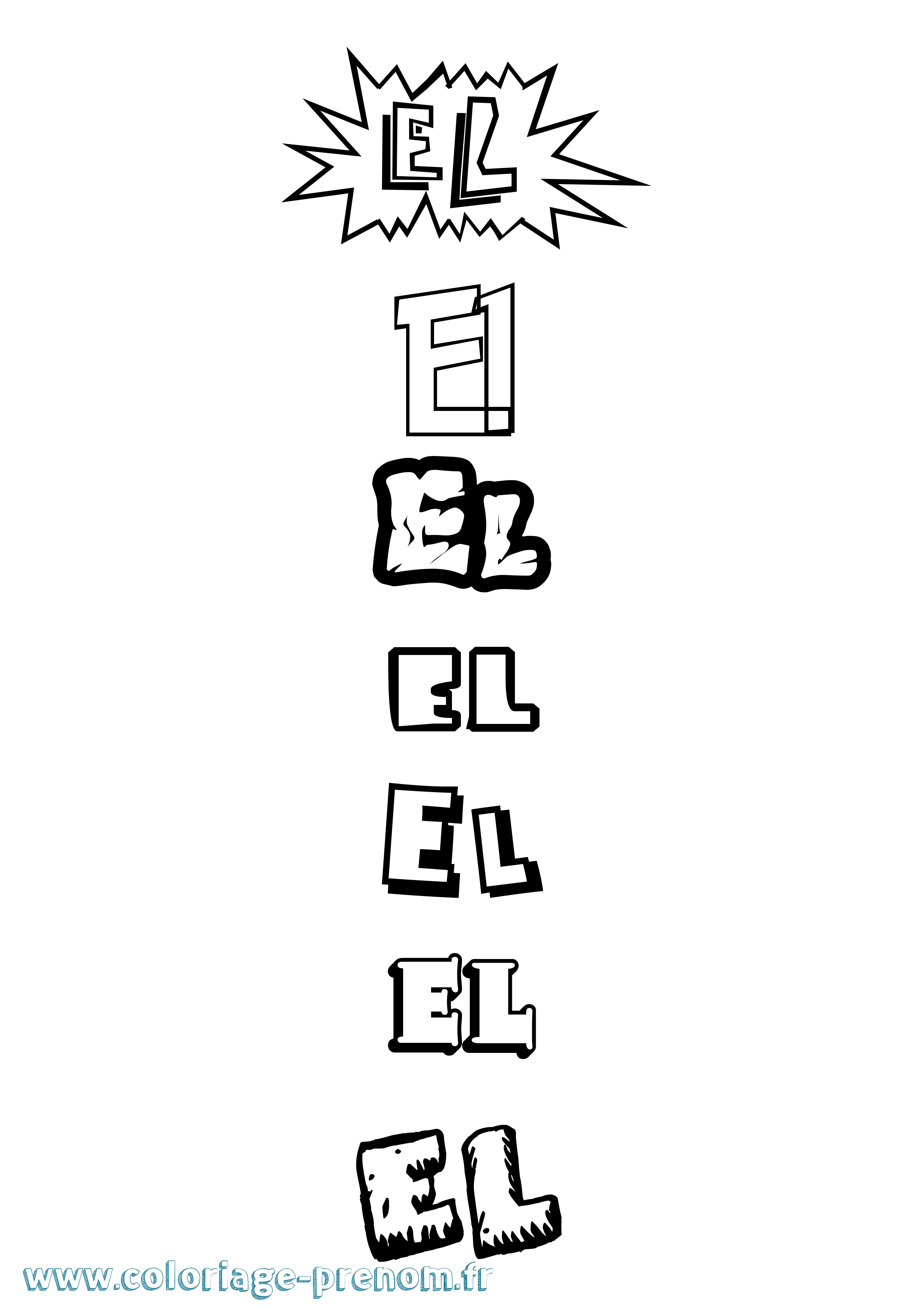 Coloriage El Coloriage prénom El