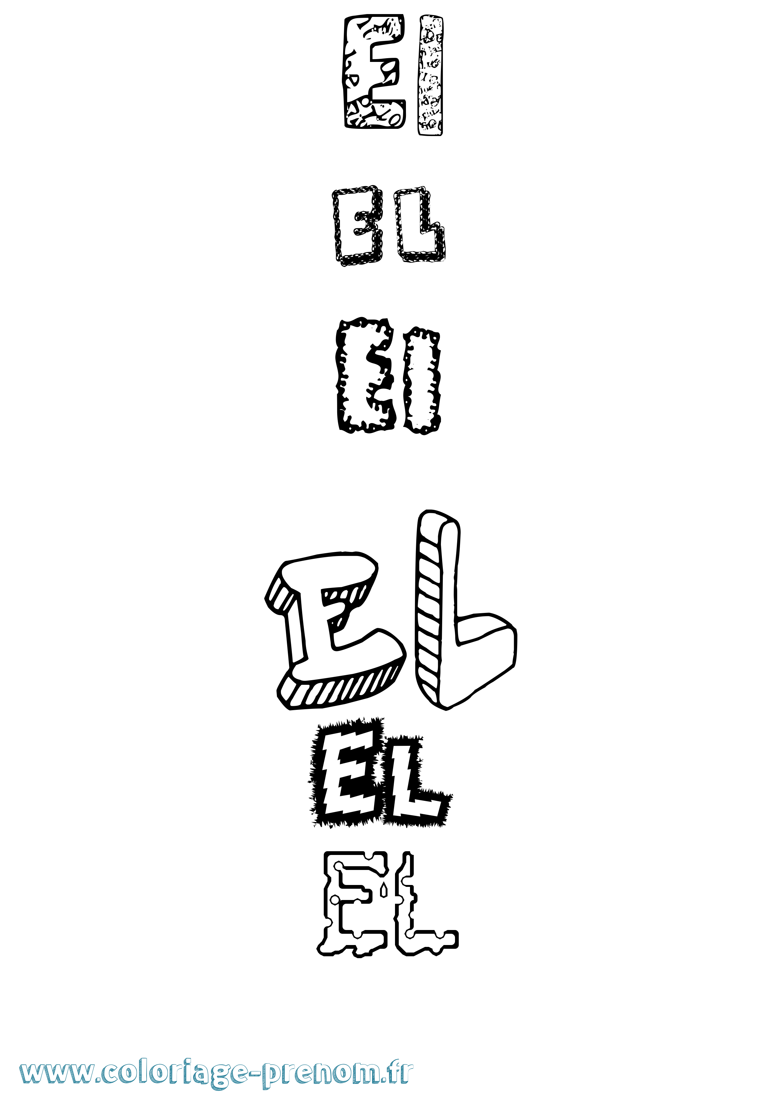 Coloriage El Coloriage prénom El