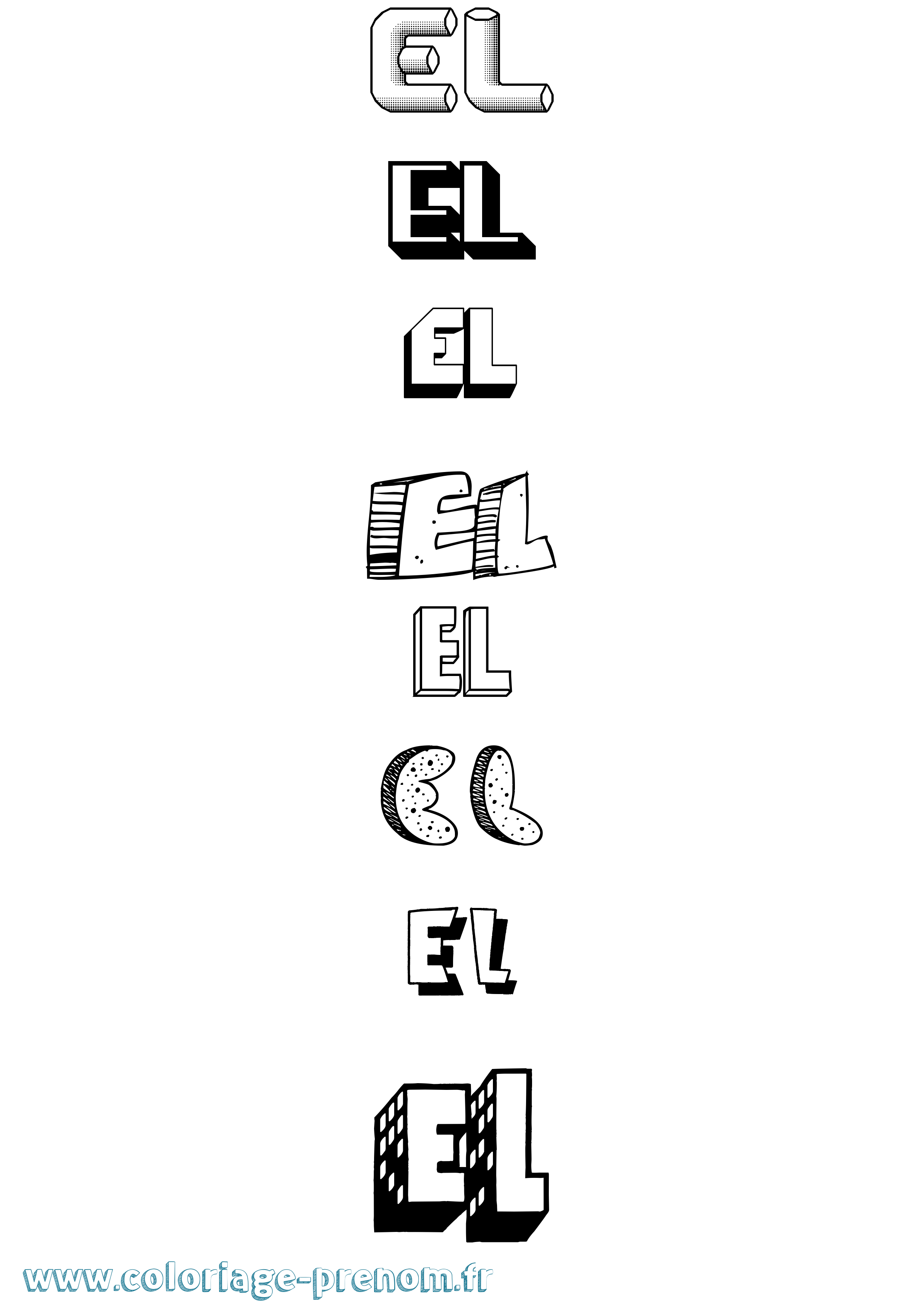 Coloriage El Coloriage prénom El