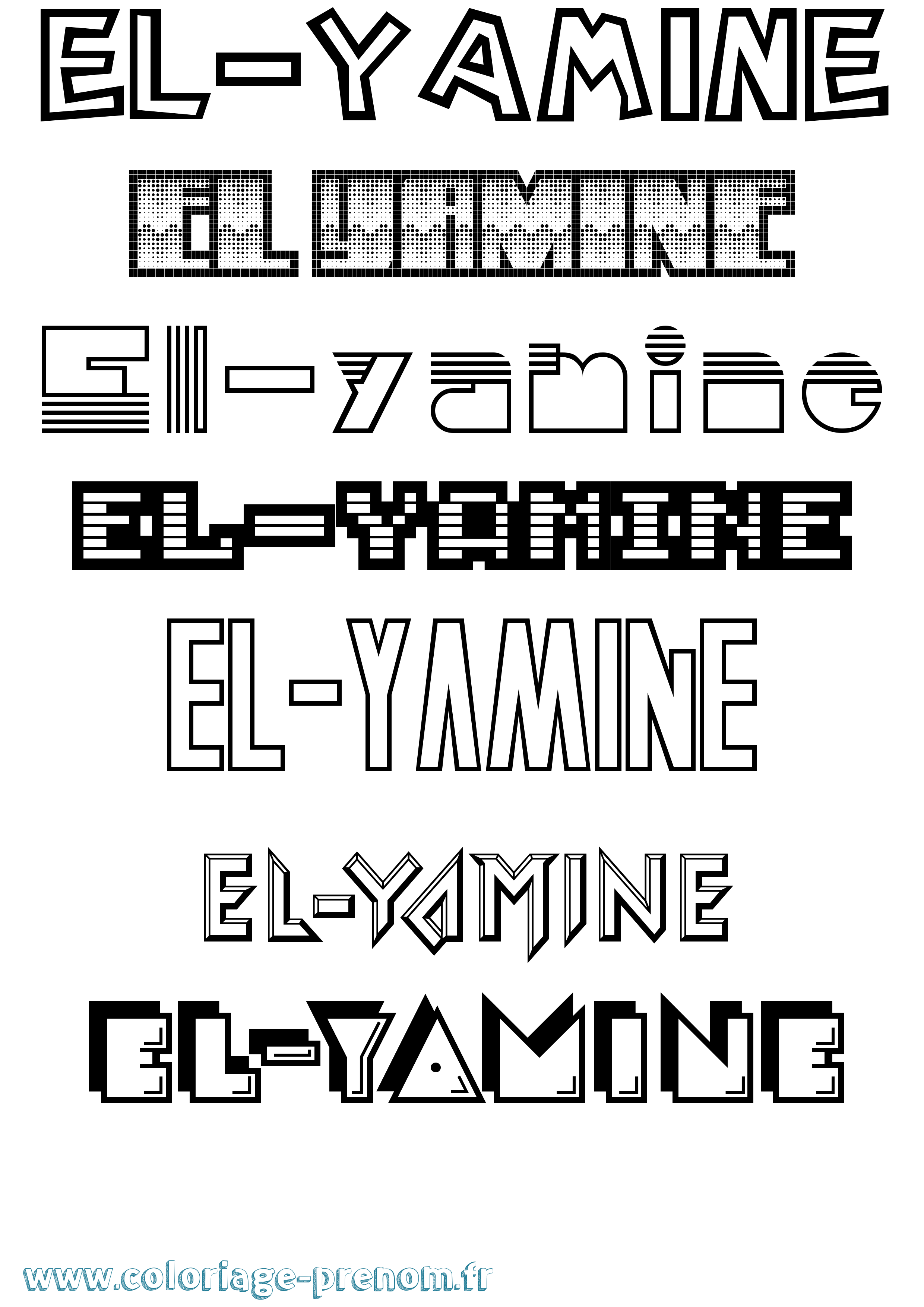 Coloriage El-Yamine Jeux Vidéos Coloriage prénom El-Yamine Jeux Vidéos