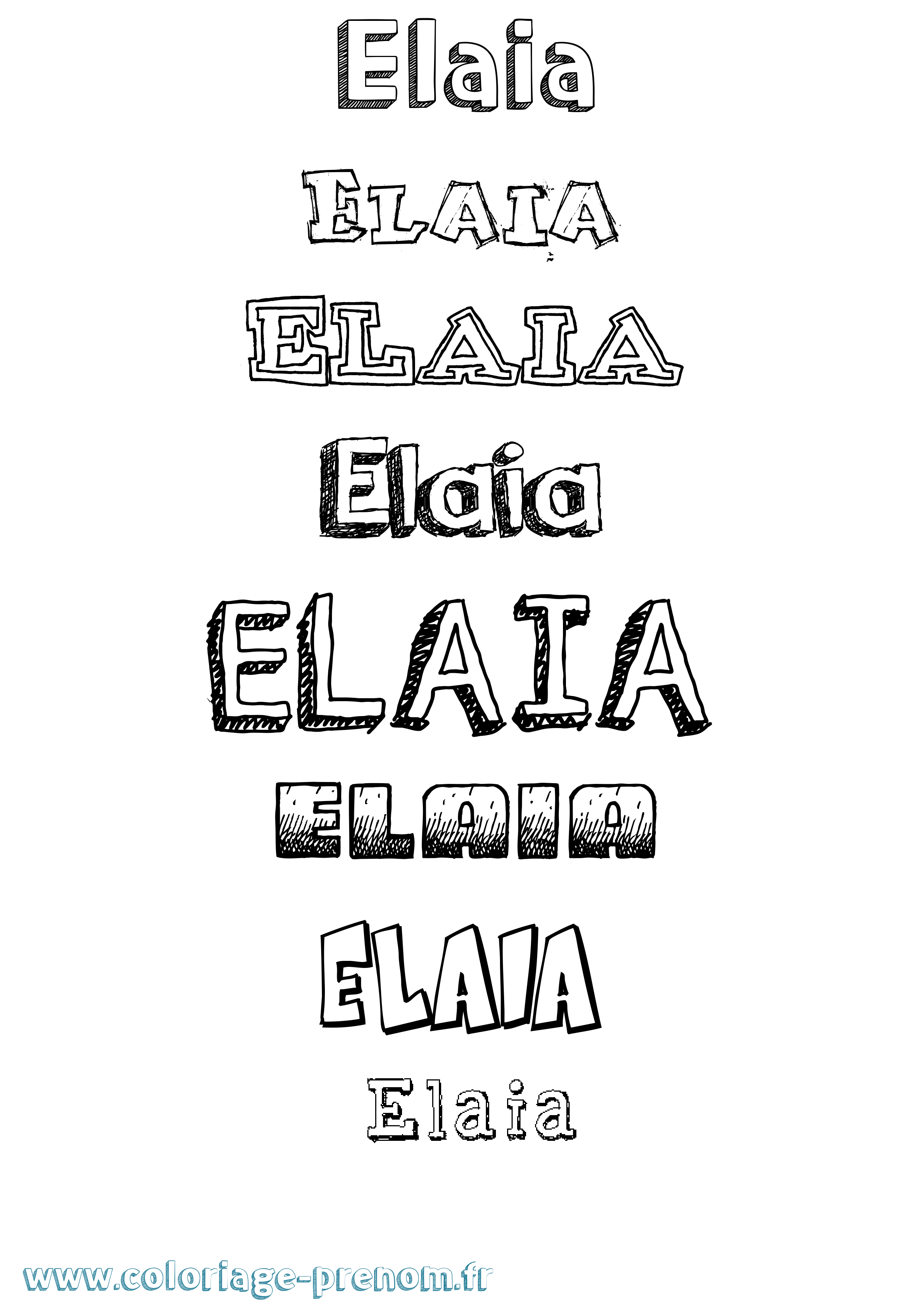 Coloriage prénom Elaia Dessiné