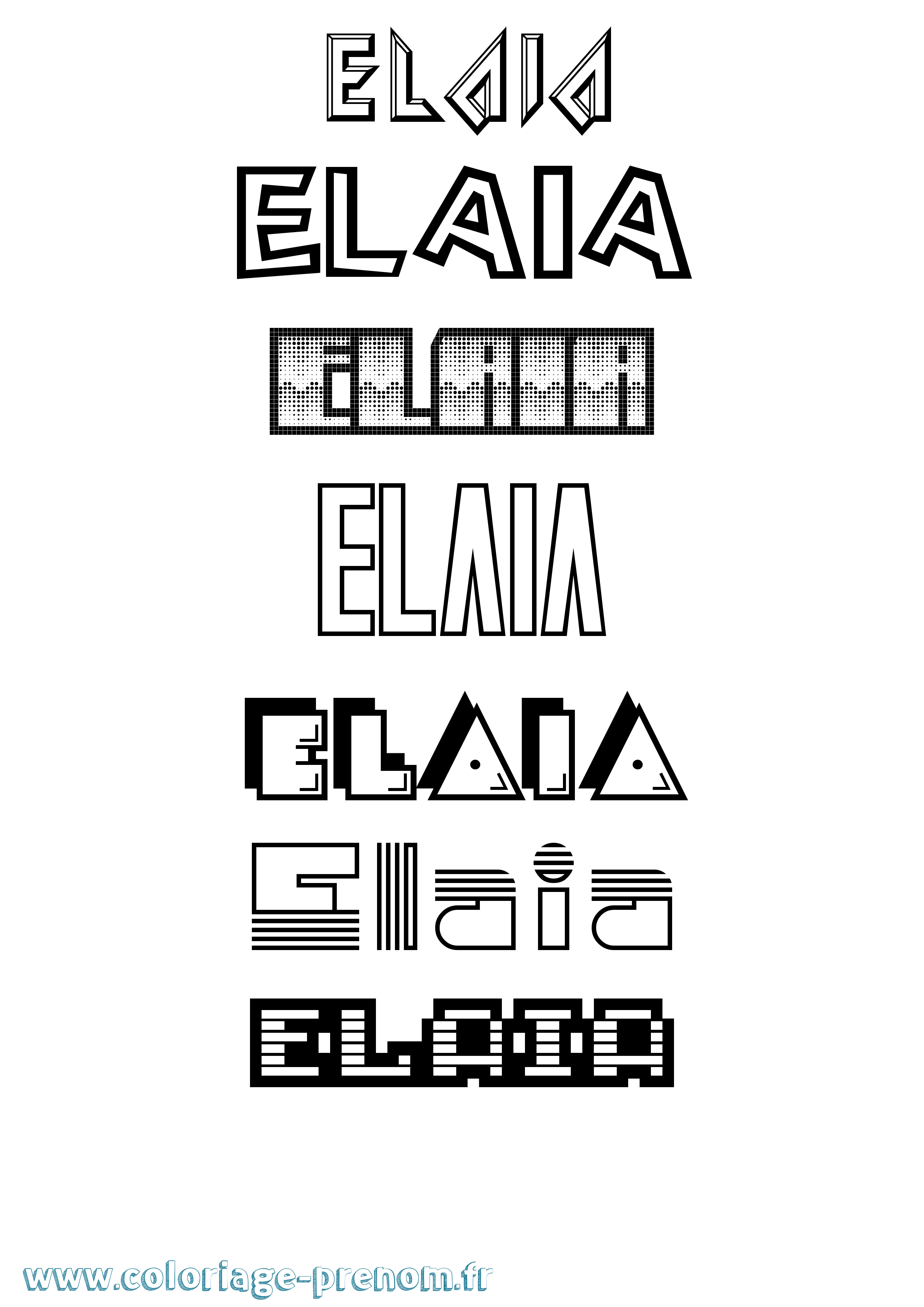 Coloriage prénom Elaia Jeux Vidéos