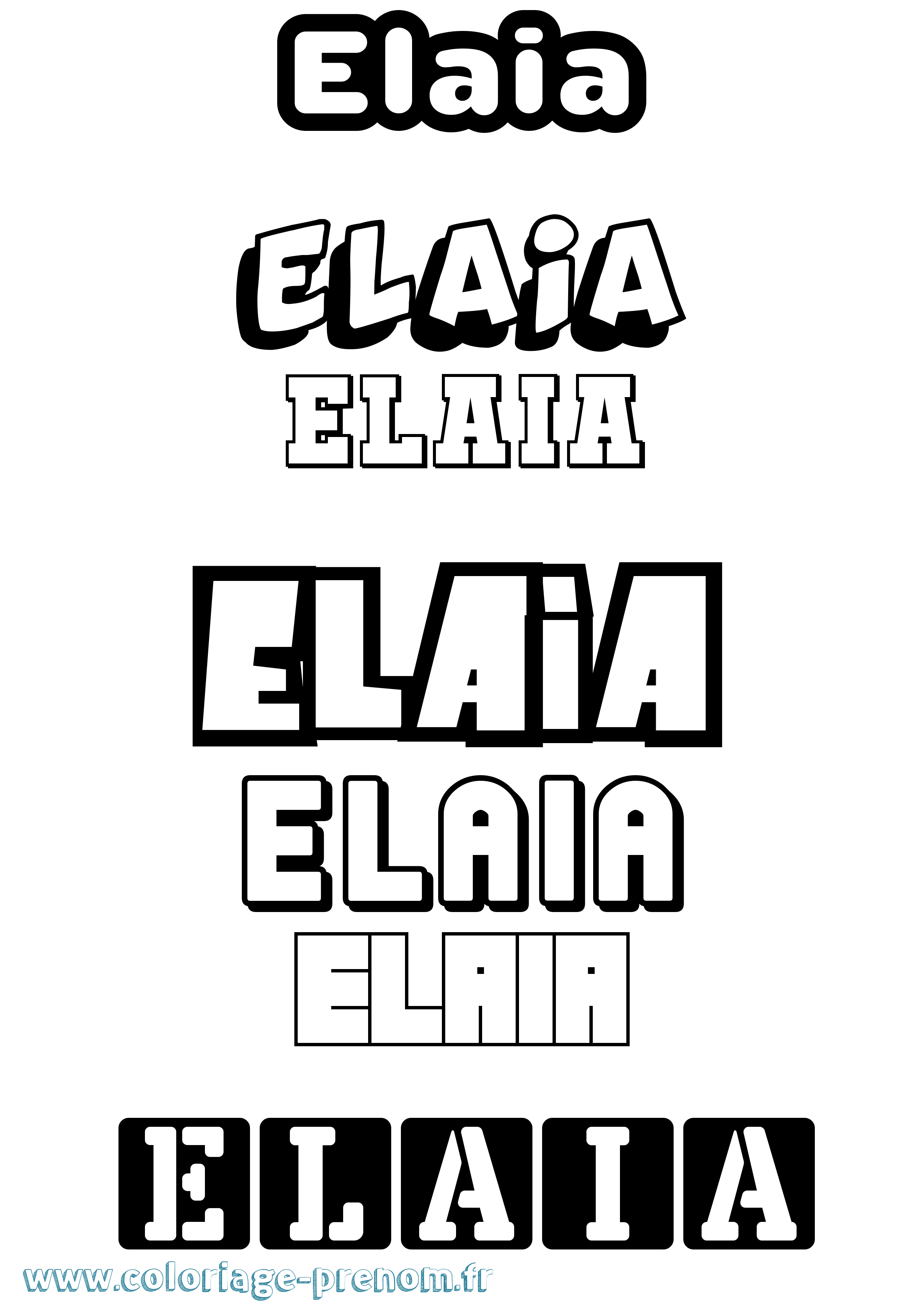 Coloriage prénom Elaia Simple