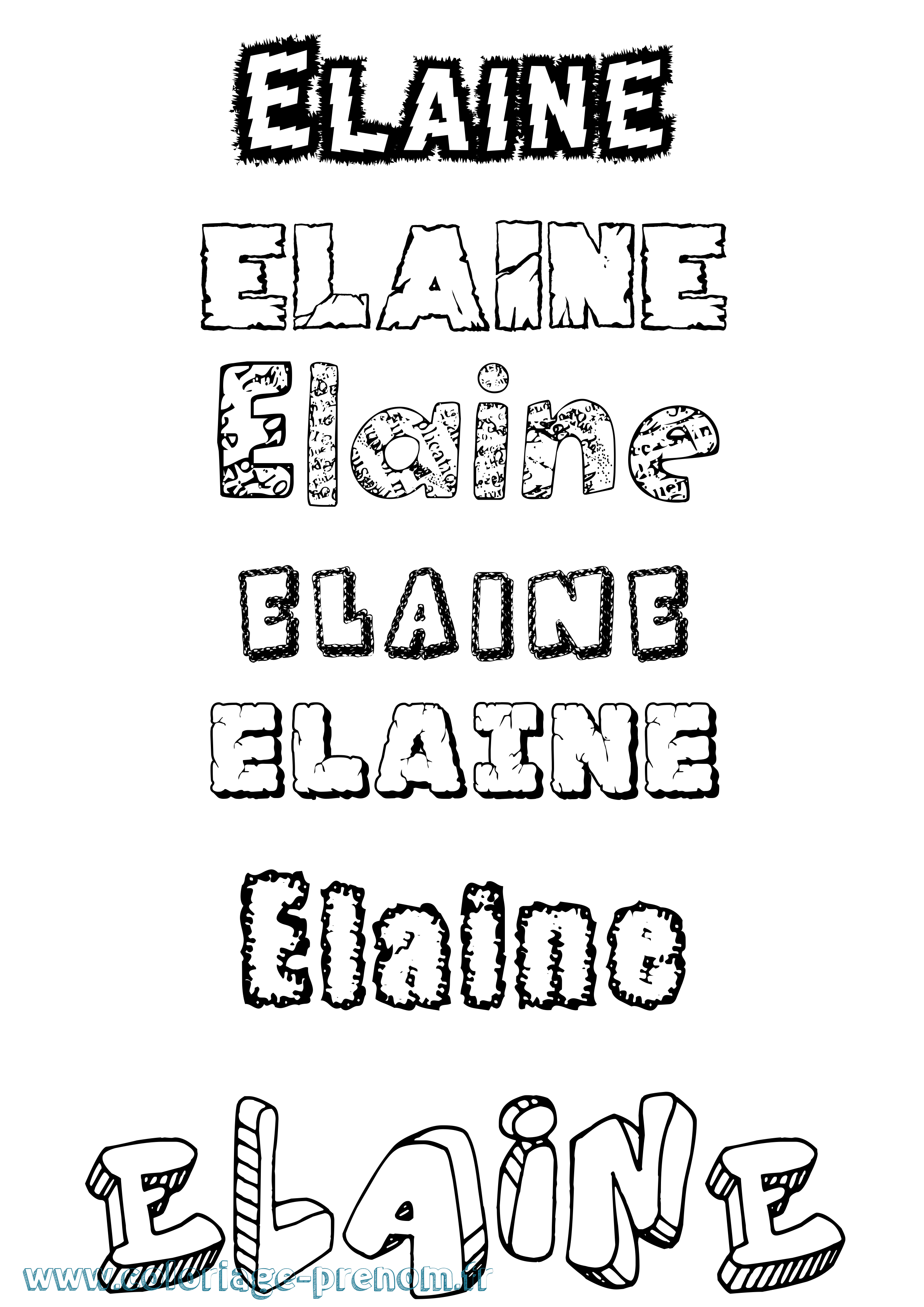 Coloriage prénom Elaine Destructuré