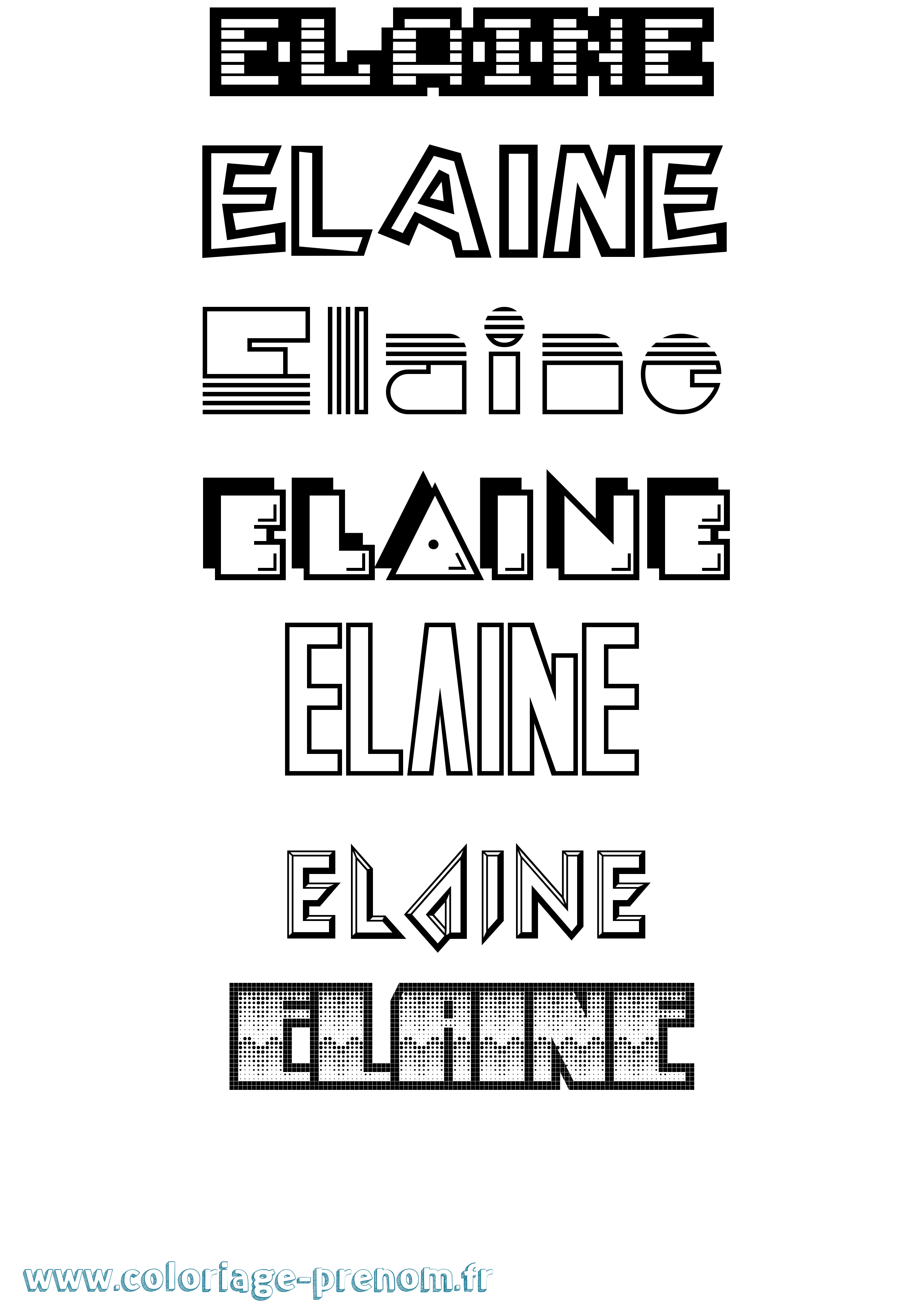 Coloriage prénom Elaine Jeux Vidéos