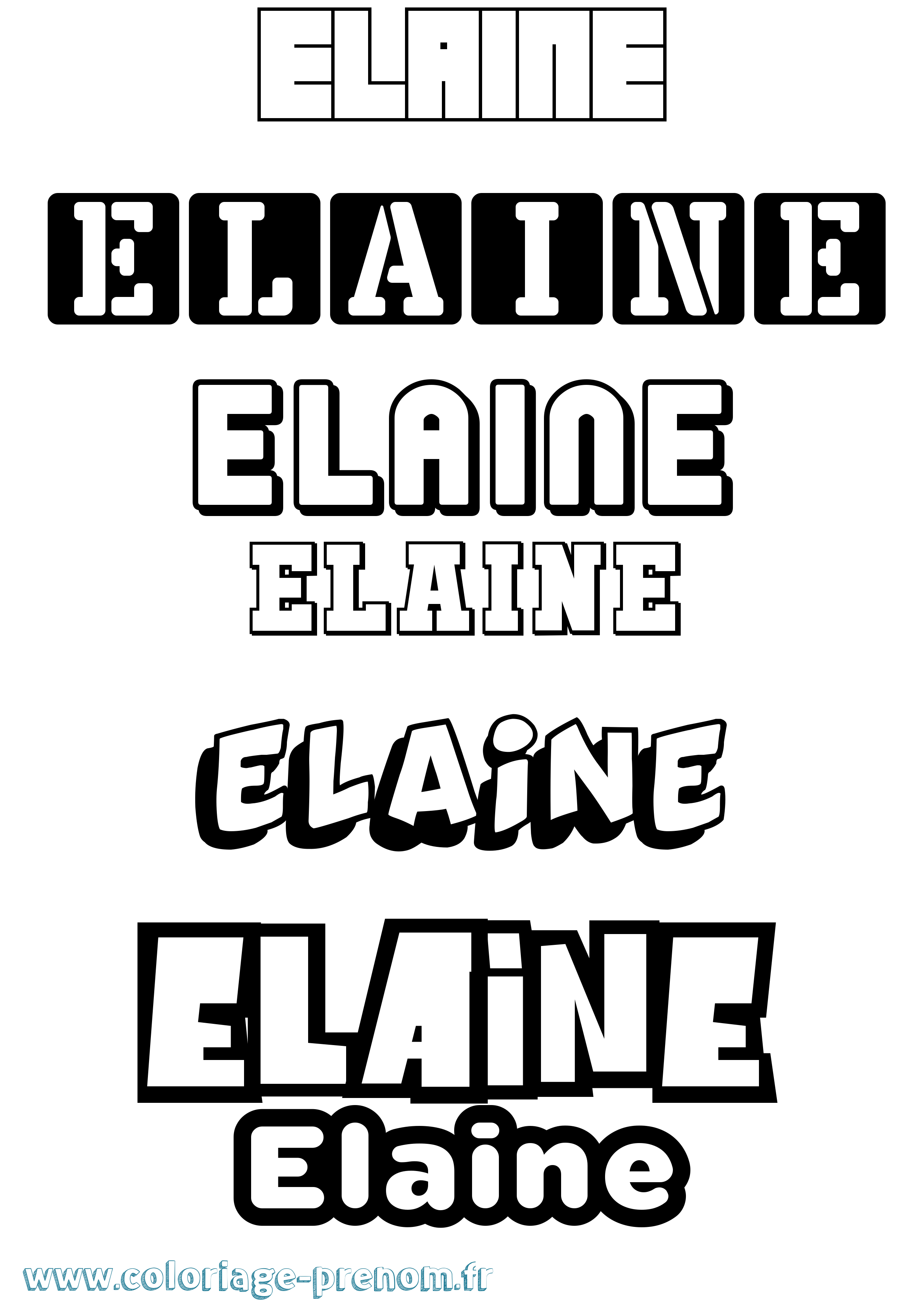 Coloriage prénom Elaine Simple