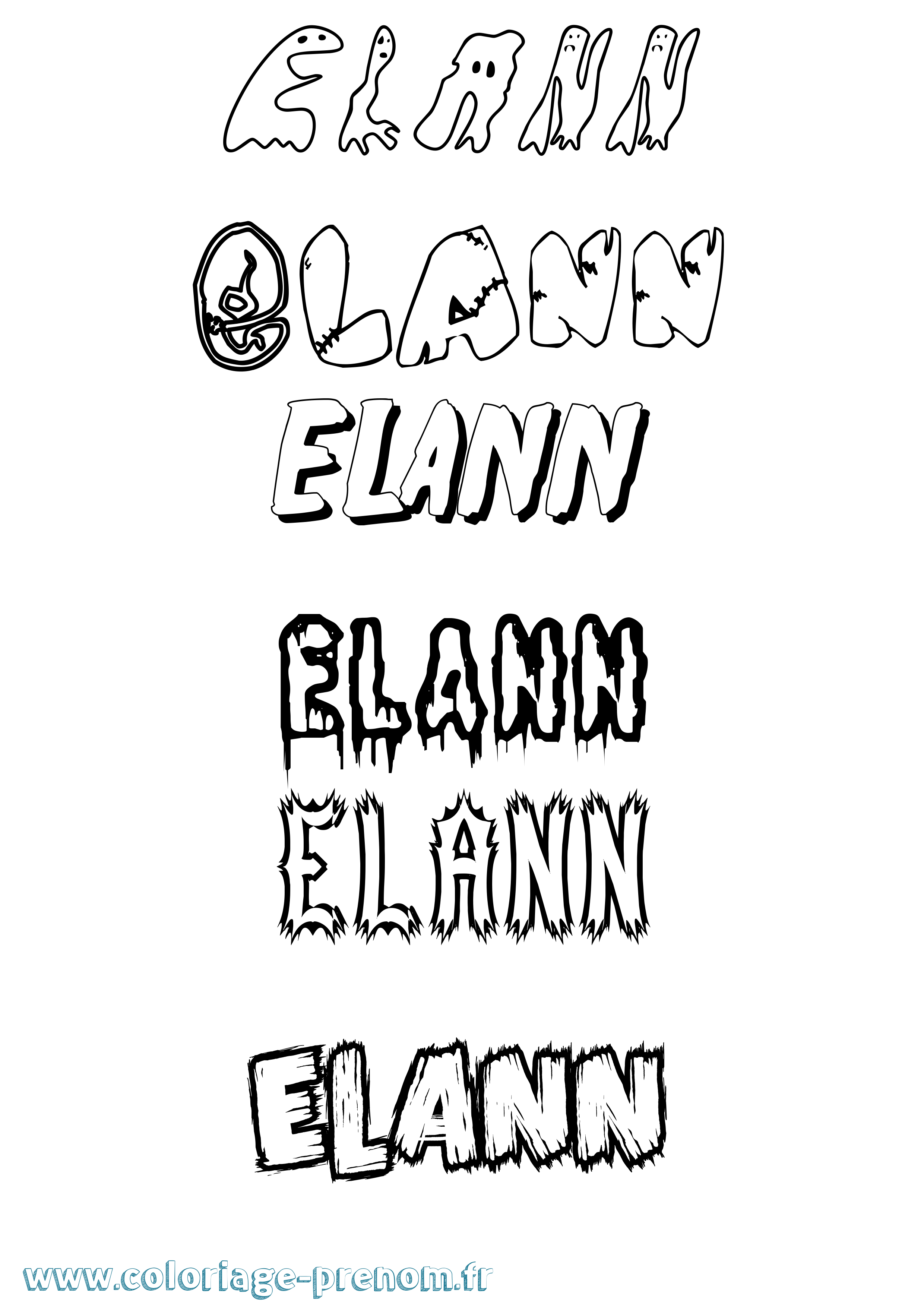 Coloriage prénom Elann Frisson