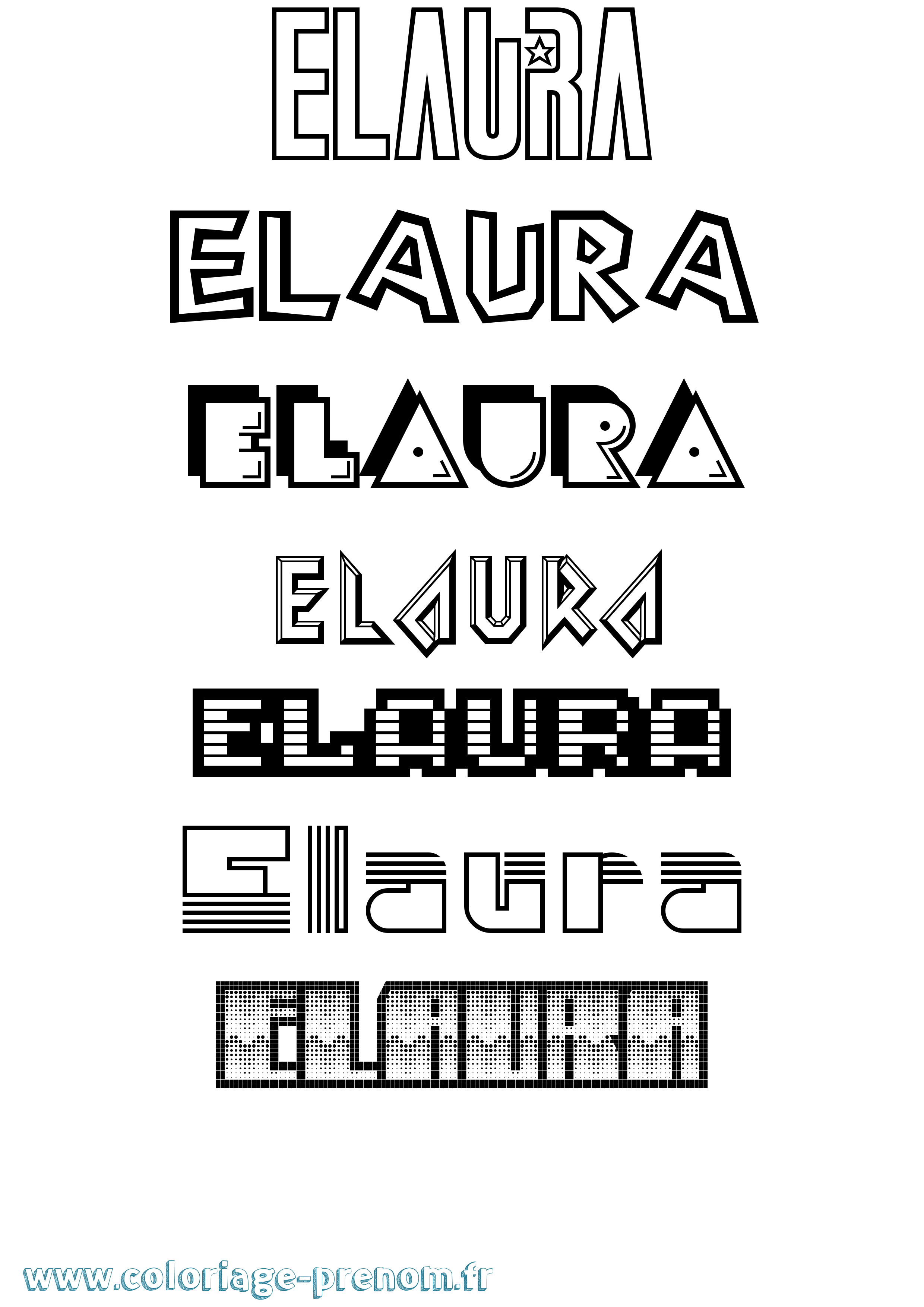 Coloriage prénom Elaura Jeux Vidéos