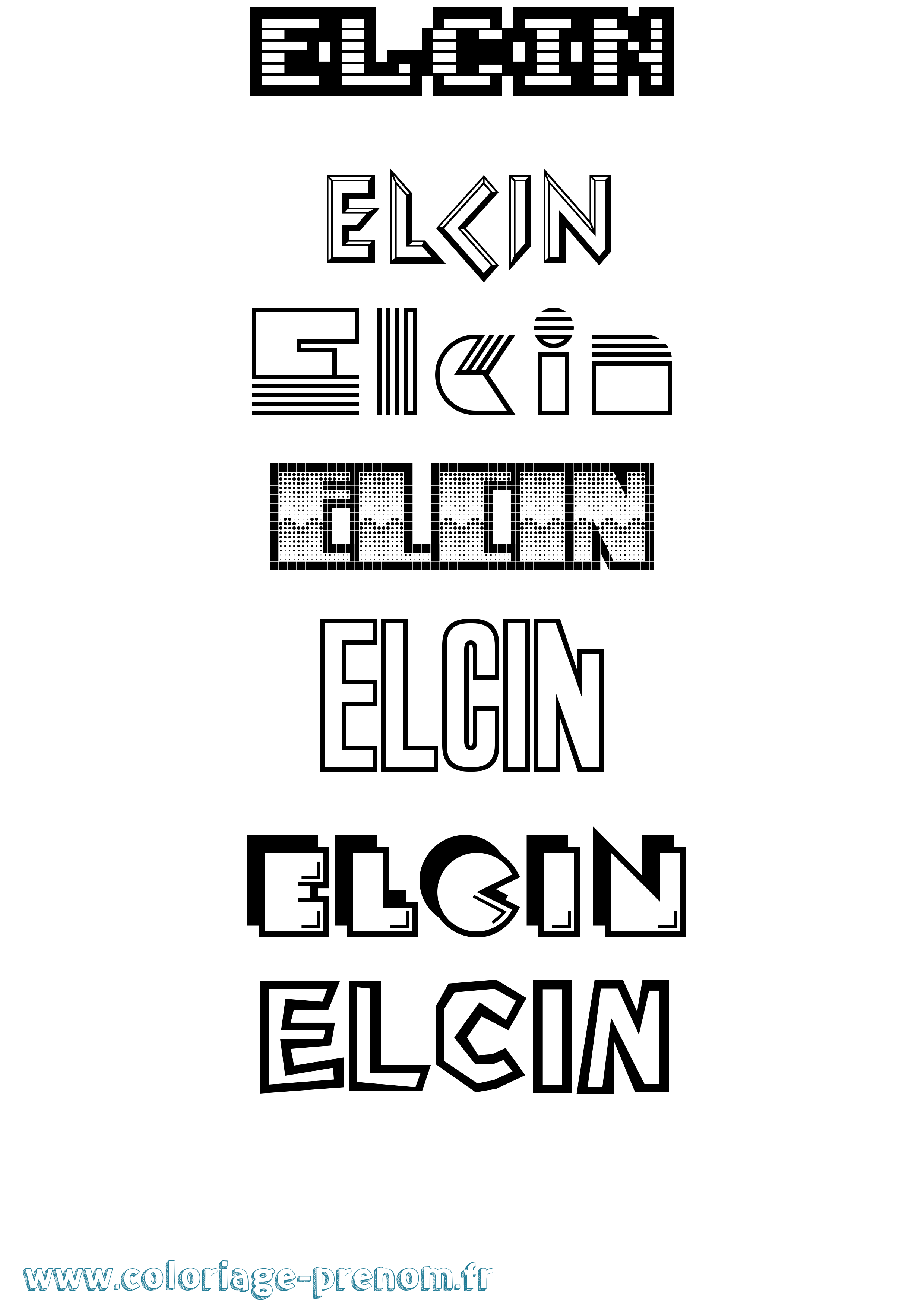 Coloriage Elcin Jeux Vidéos Coloriage prénom Elcin Jeux Vidéos