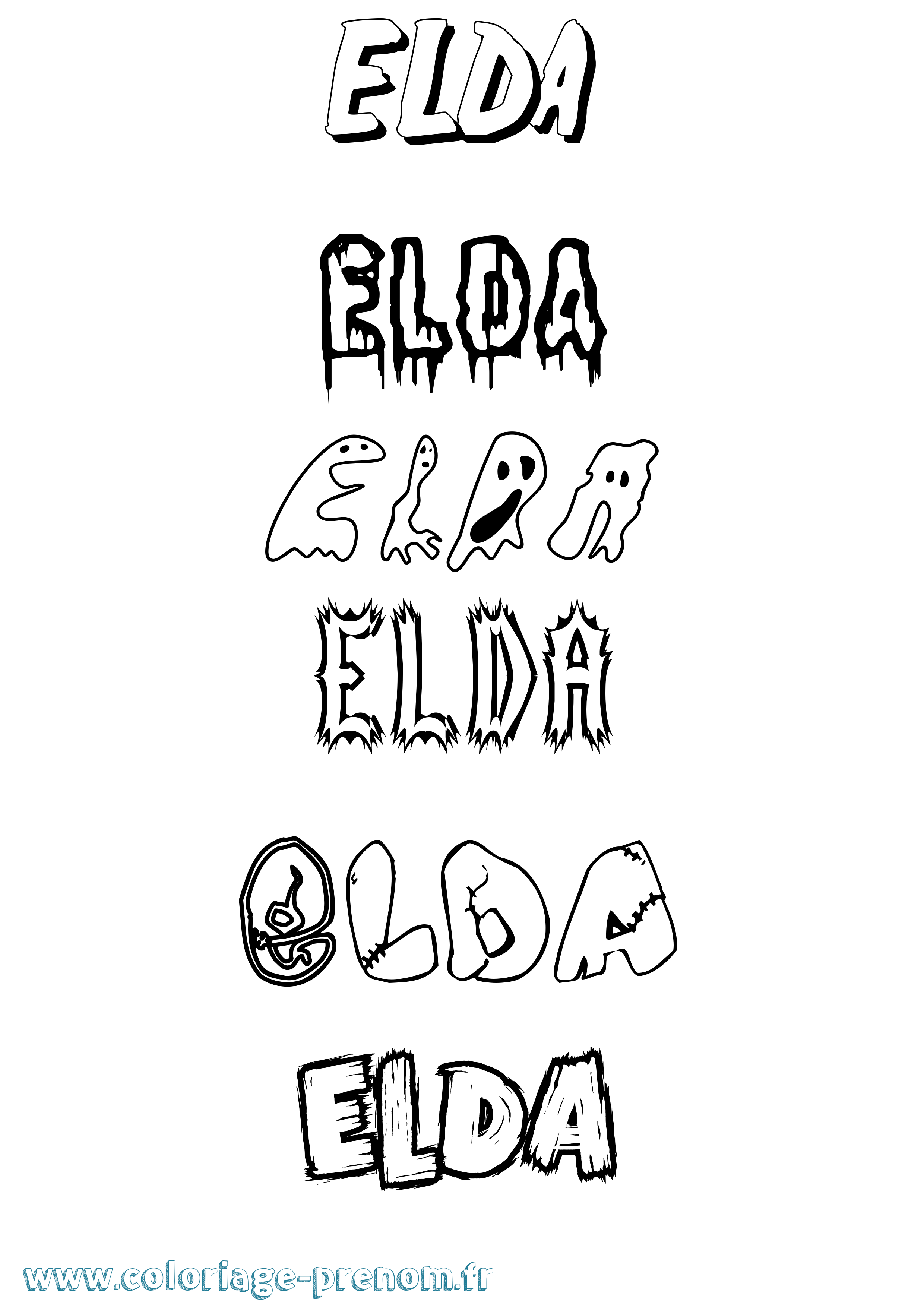 Coloriage Elda Frisson Coloriage prénom Elda Frisson