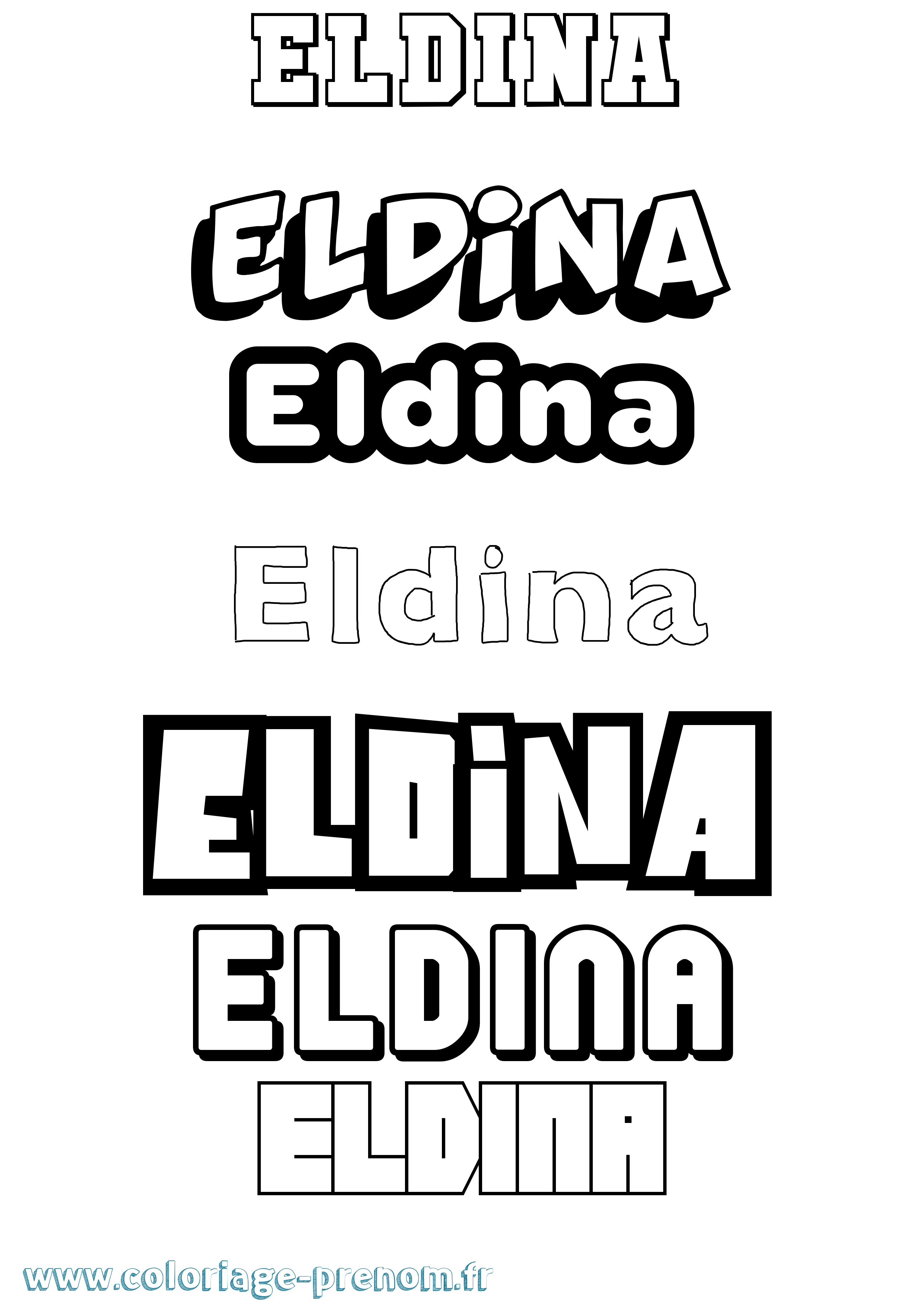 Coloriage Eldina Simple Coloriage prénom Eldina Simple