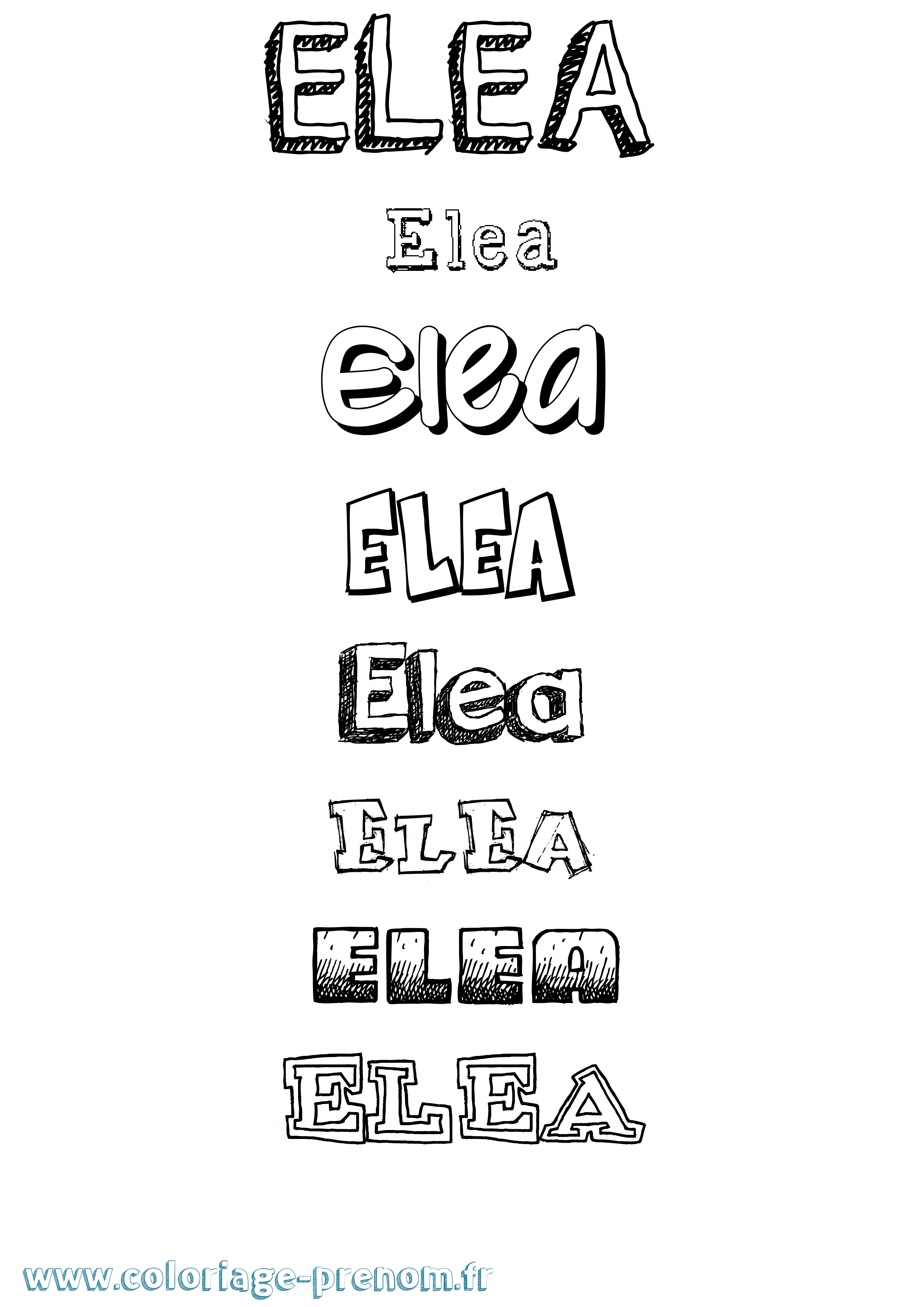 Coloriage prénom Elea