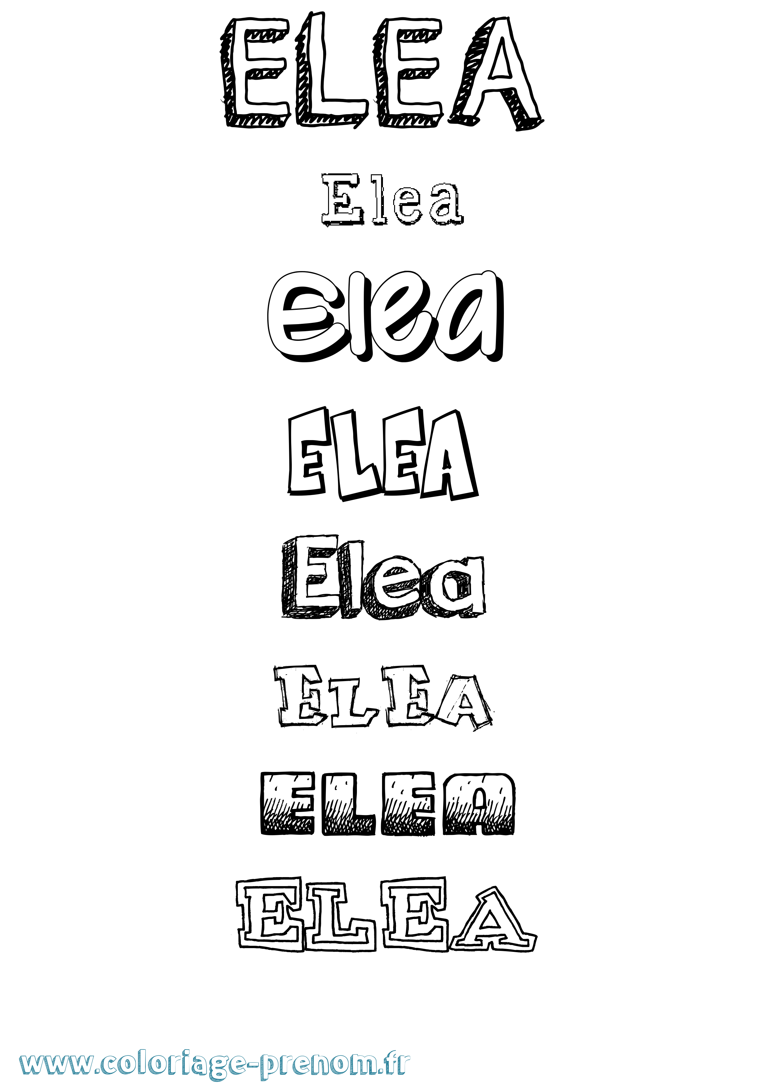Coloriage Elea Coloriage prénom Elea