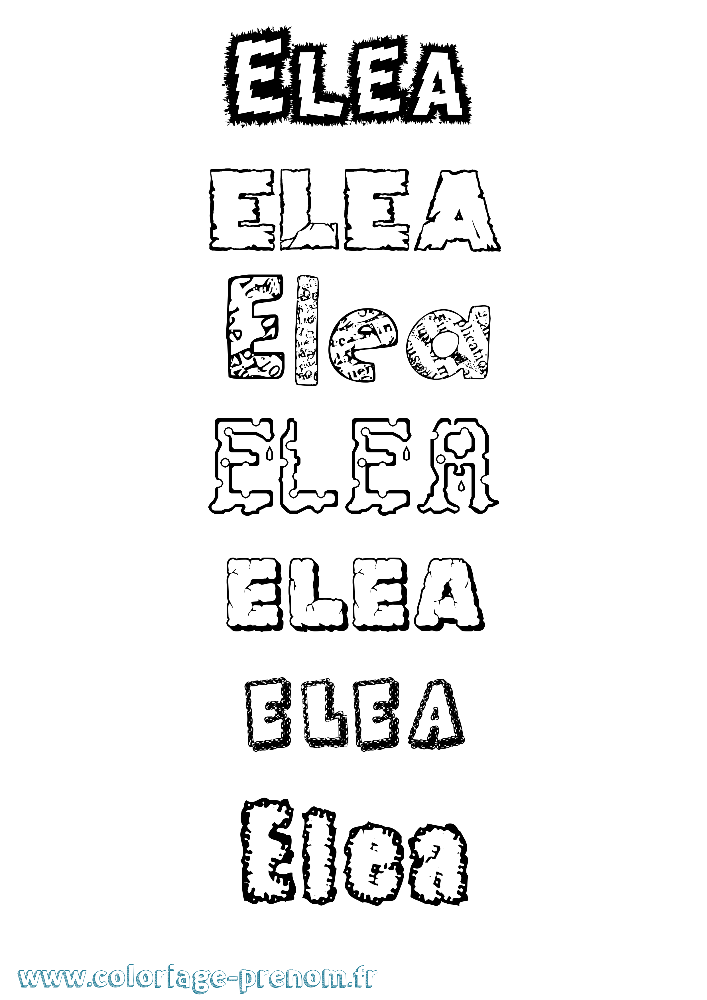 Coloriage Elea Coloriage prénom Elea
