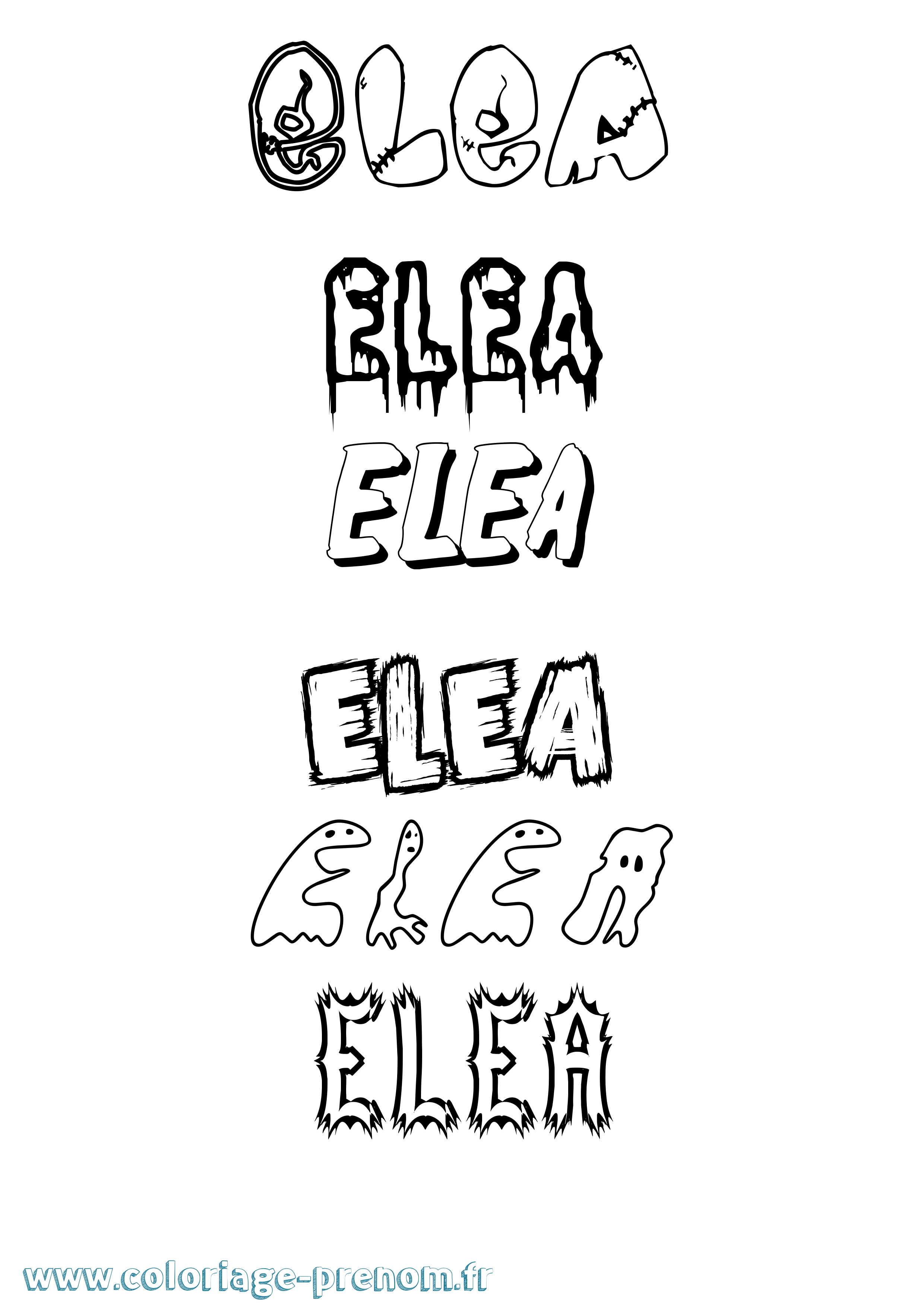 Coloriage Elea Coloriage prénom Elea