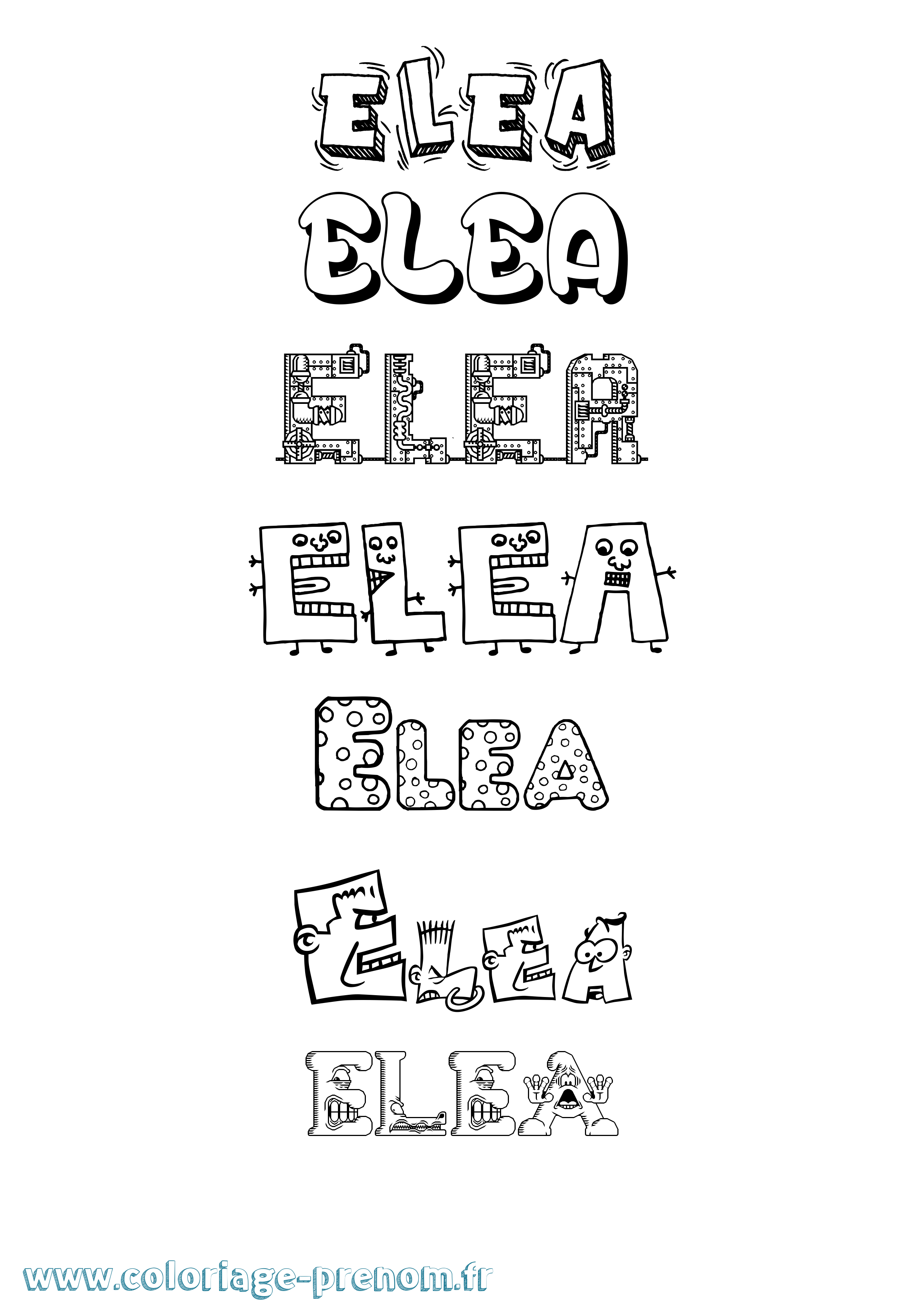 Coloriage Elea Coloriage prénom Elea