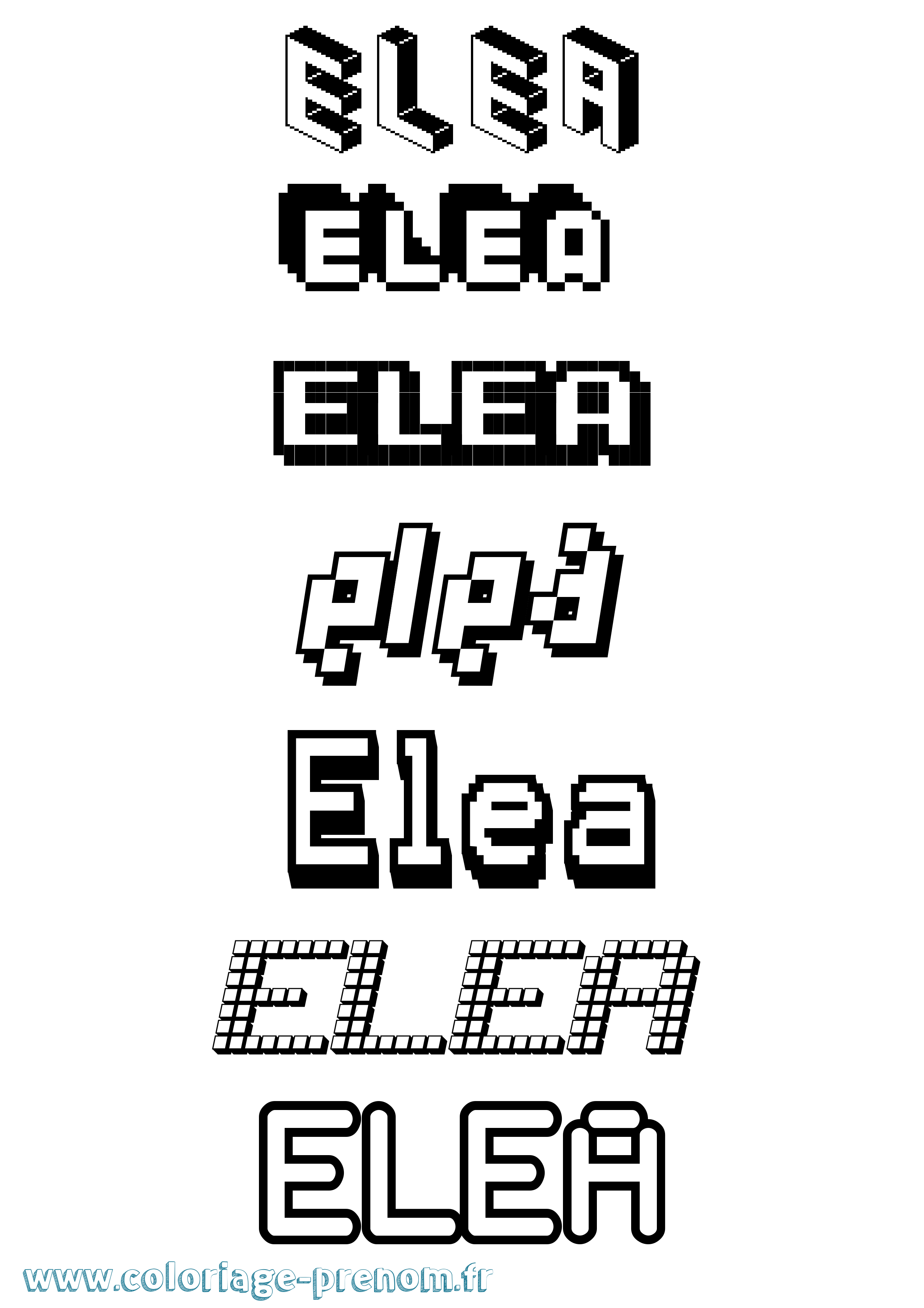 Coloriage Elea Coloriage prénom Elea