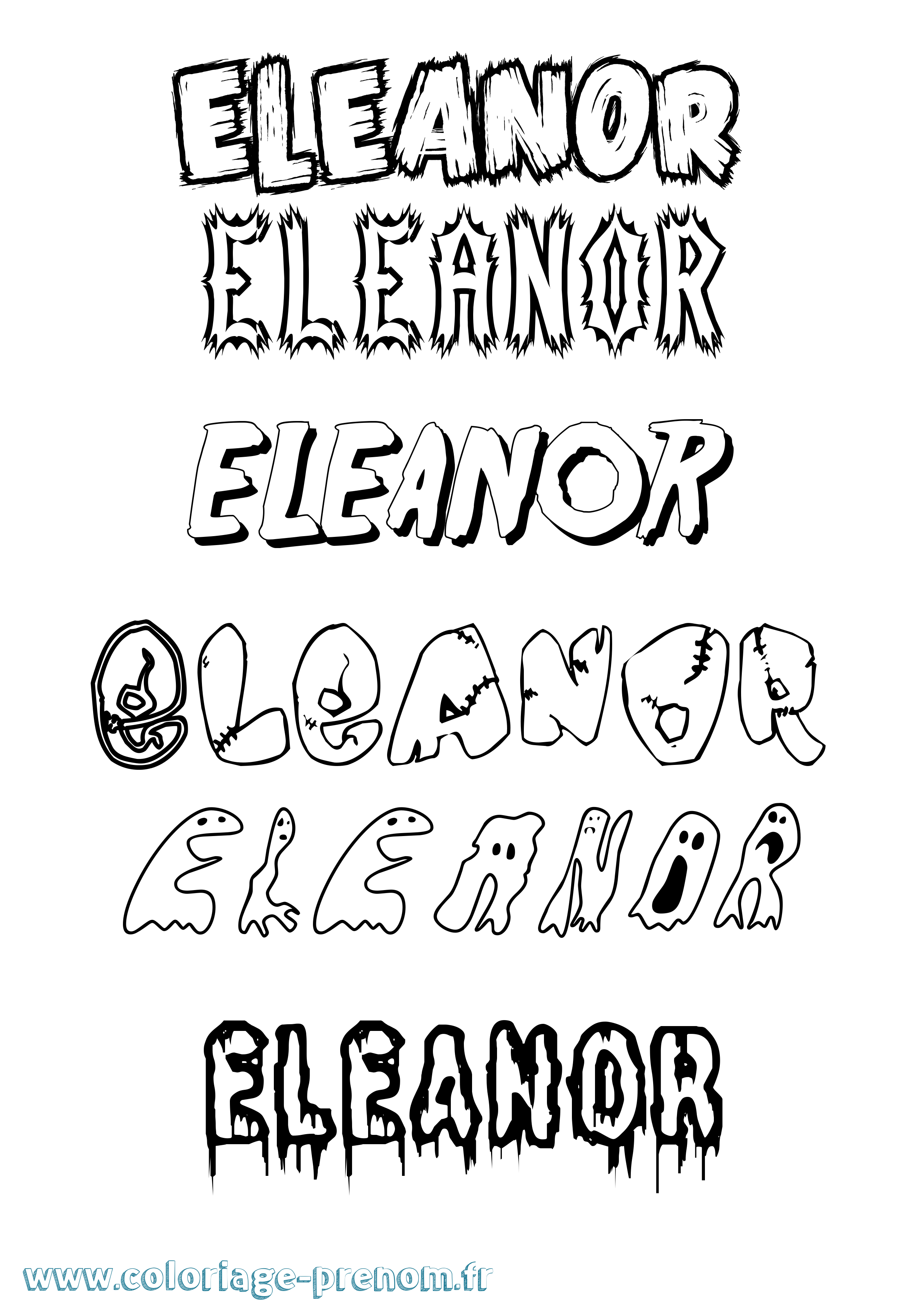 Coloriage prénom Eleanor Frisson