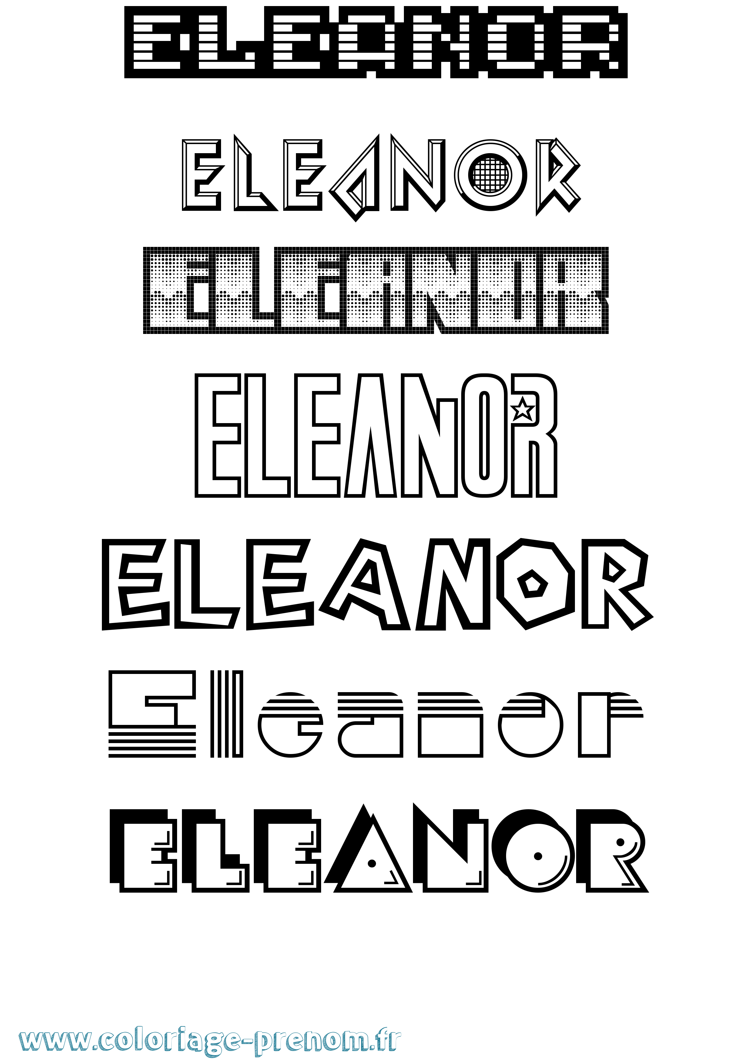 Coloriage prénom Eleanor Jeux Vidéos