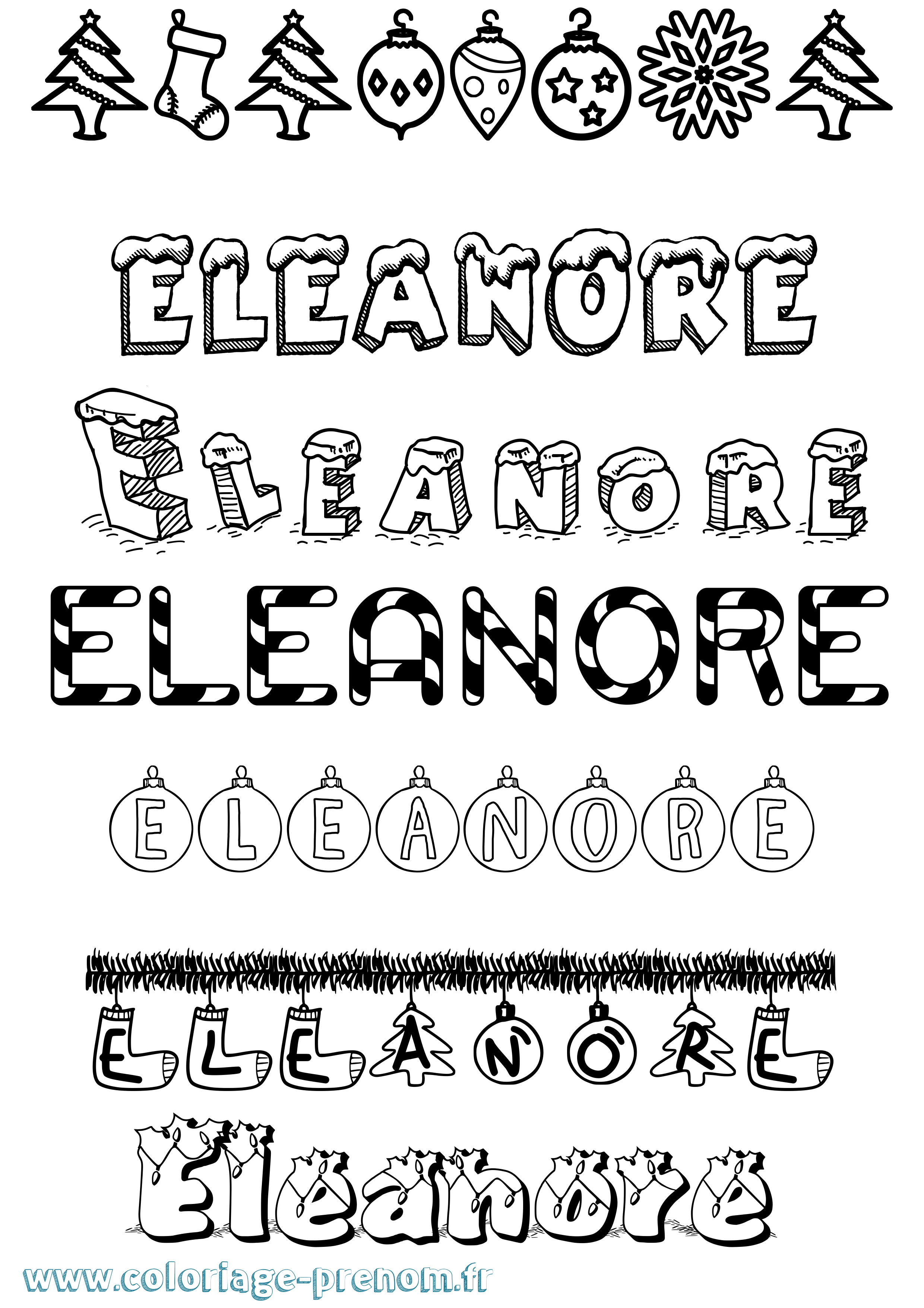 Coloriage prénom Eleanore