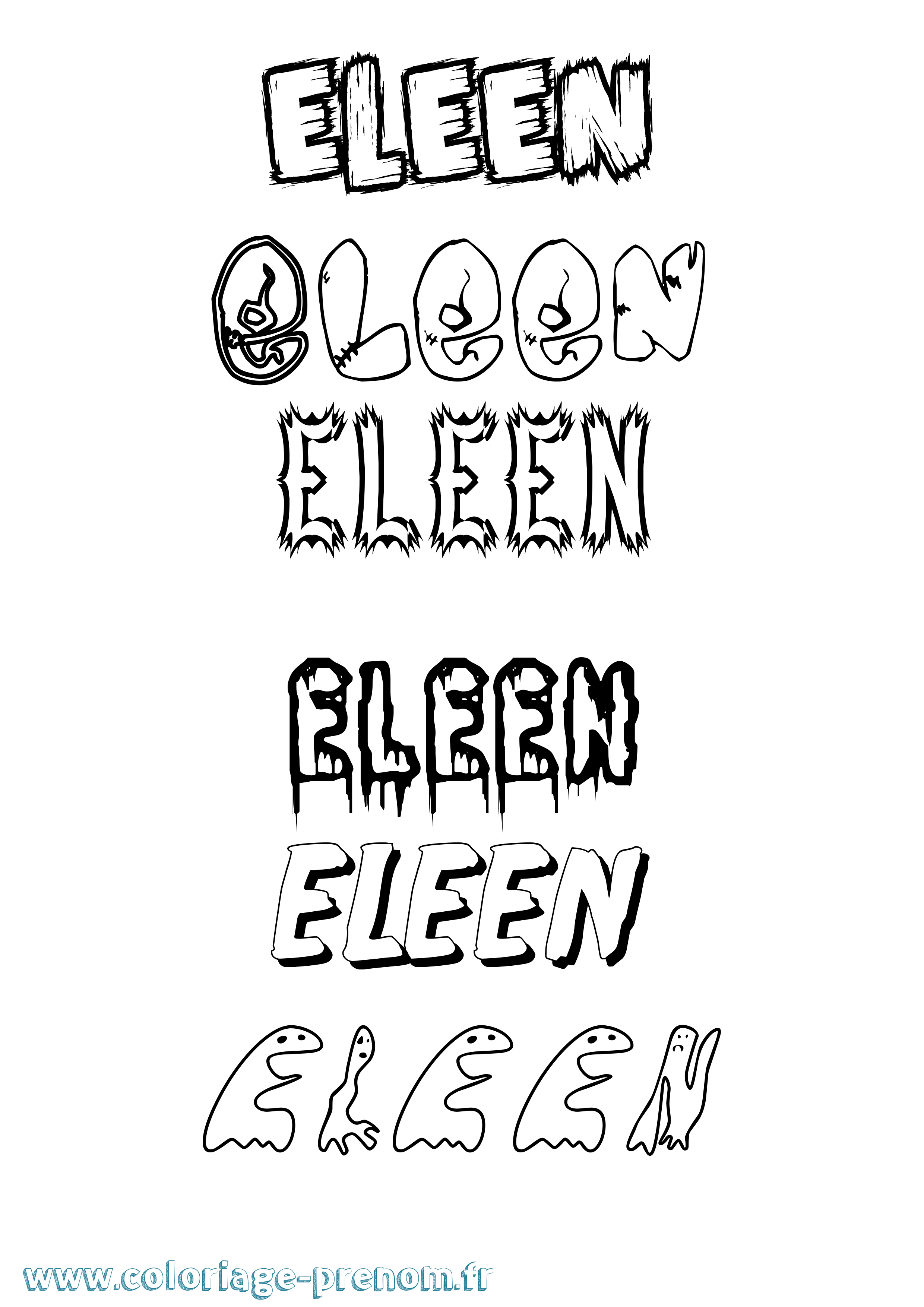 Coloriage prénom Eleen Frisson