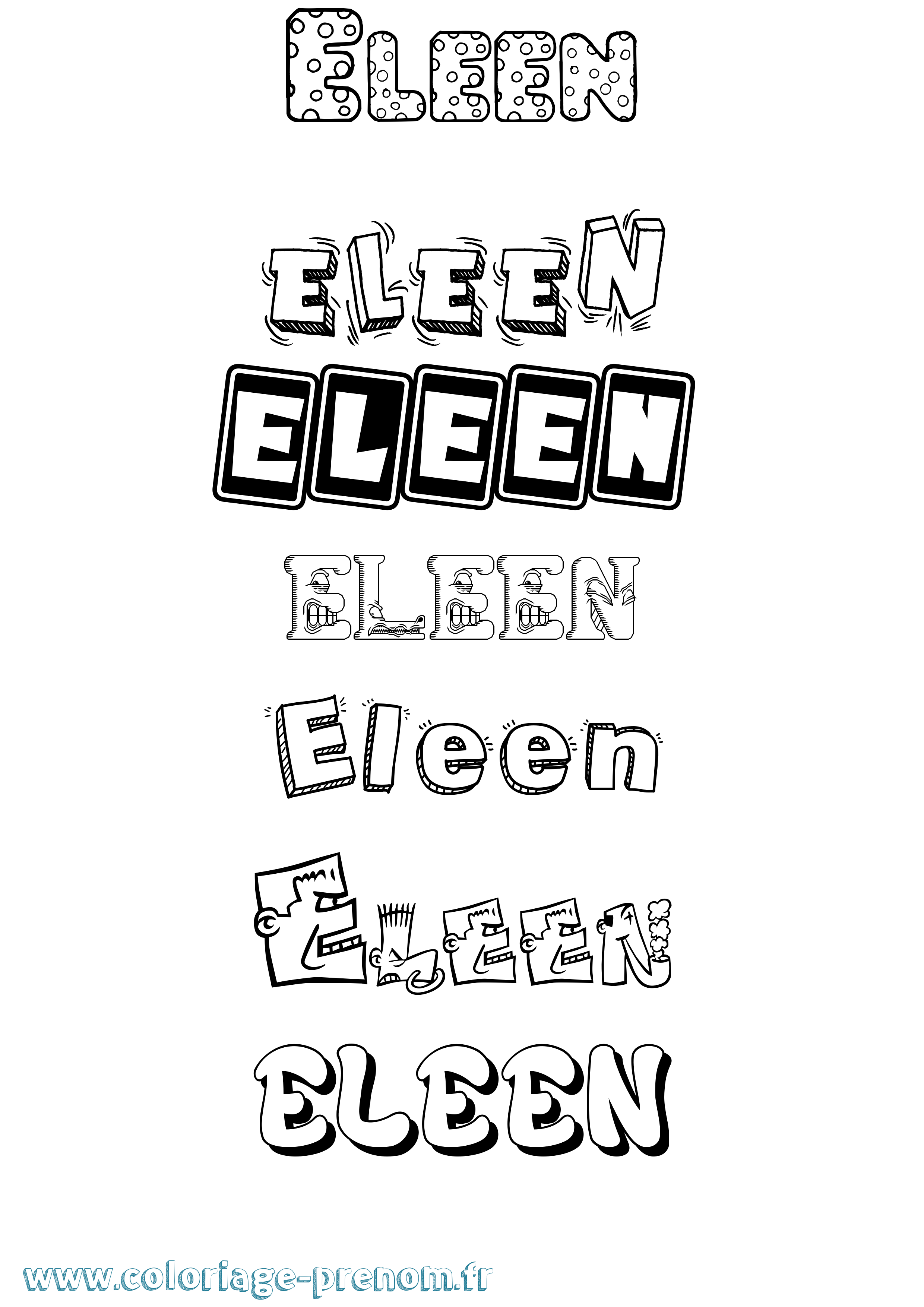 Coloriage prénom Eleen Fun